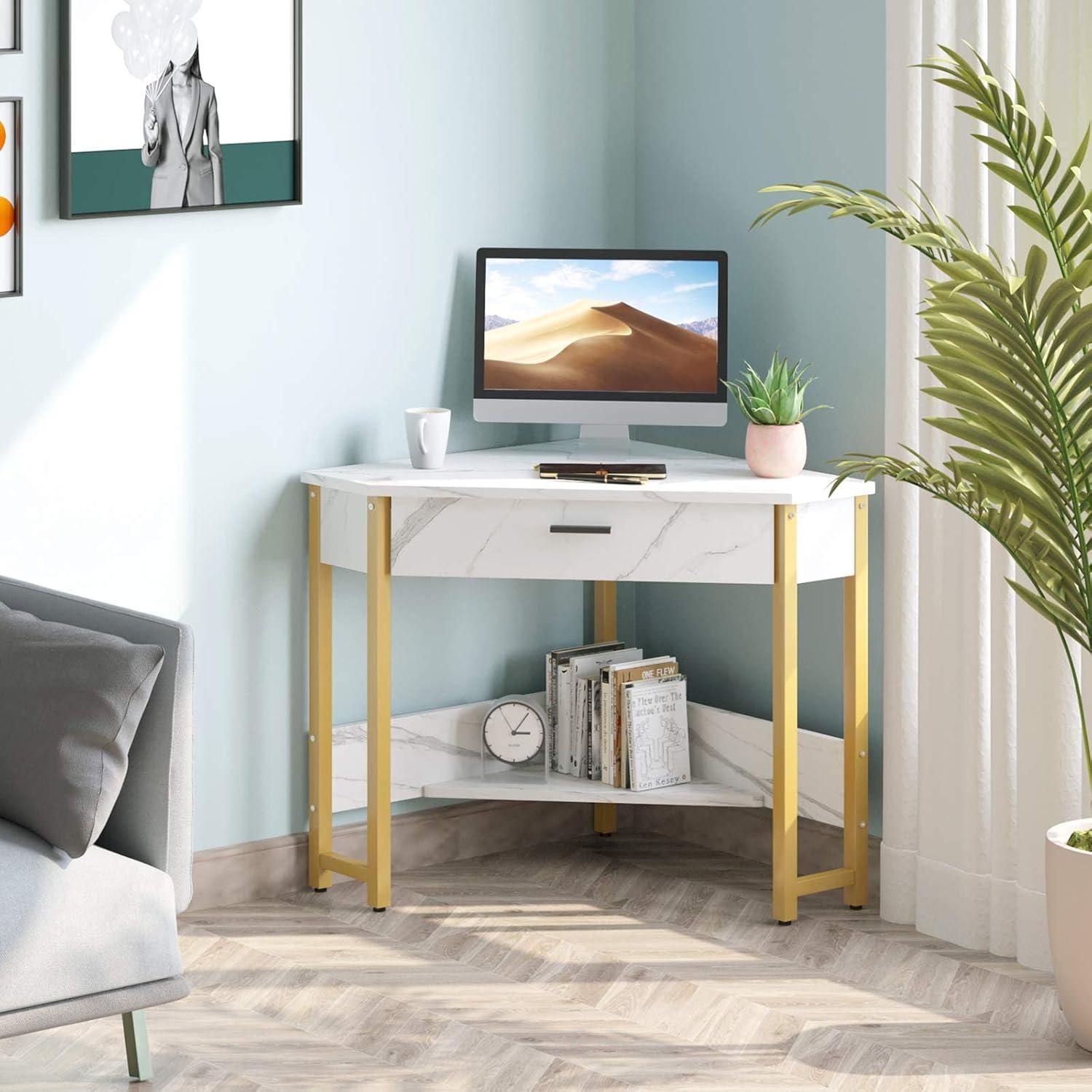 ODK Corner Metal Base Writing Desk