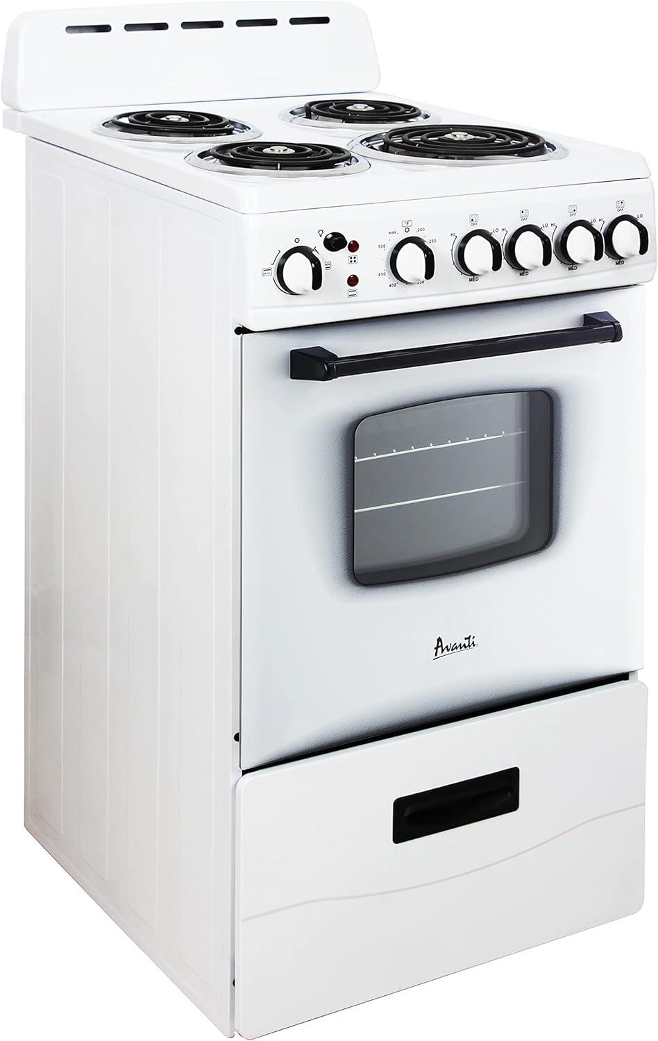 Avanti 20" Electric Range Oven with Framed Glass Door, in White (ERU200P0W)