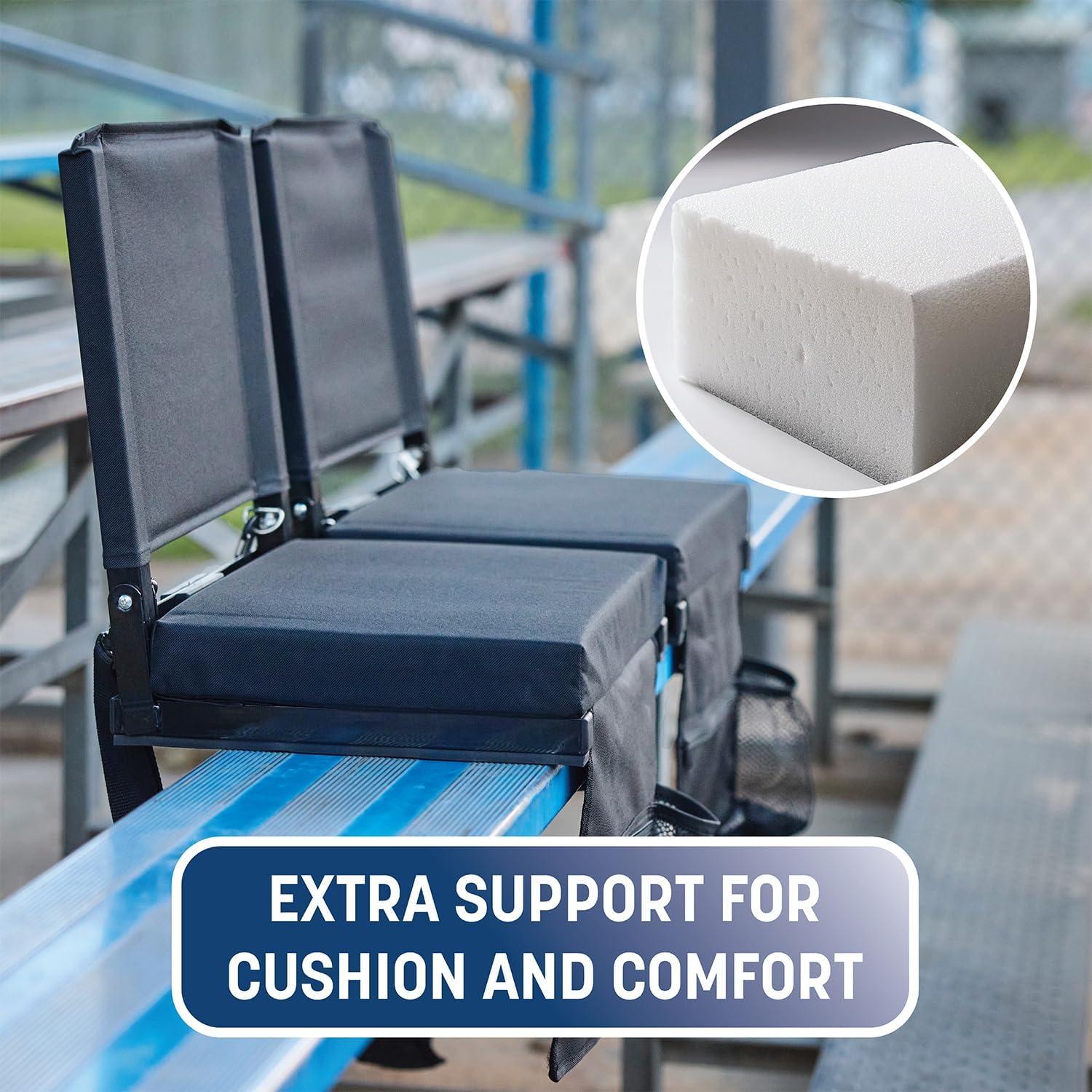 Skywalker Sports Foldable and Portable Stadium Seat, Cushion for Bleachers, Back Support