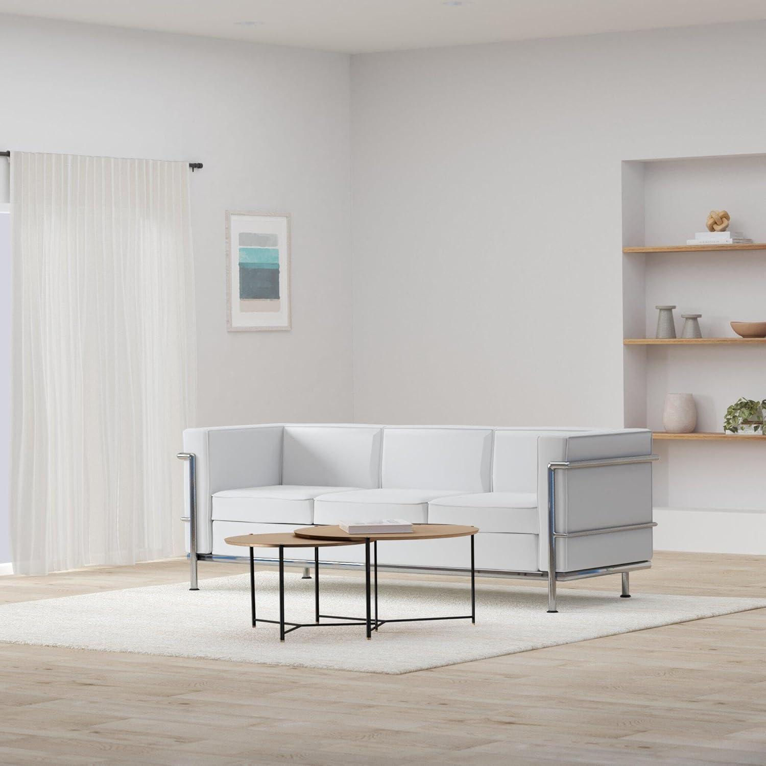 Flash Furniture HERCULES Regal Series Contemporary Melrose White LeatherSoft Sofa with Encasing Frame