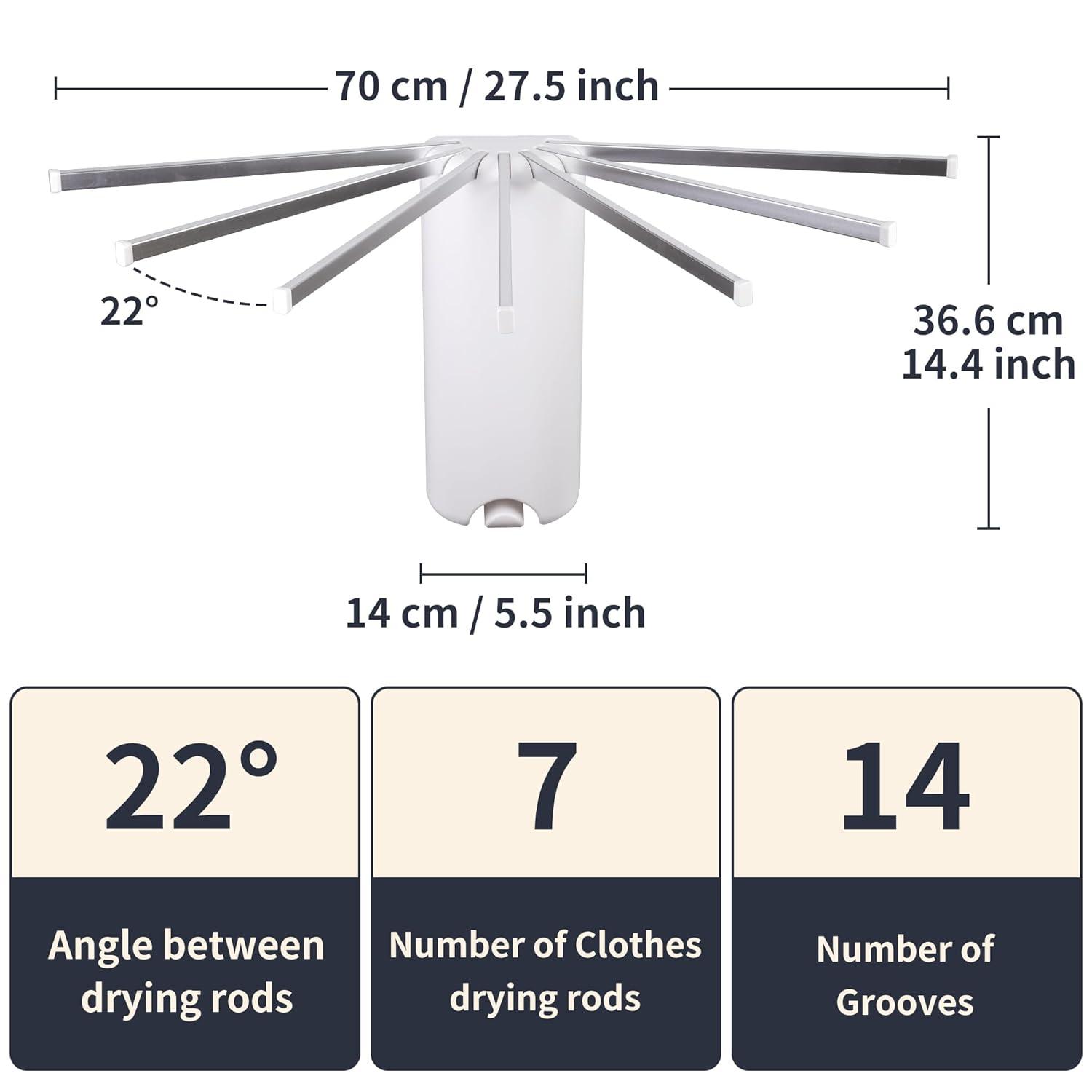Wall Mounted Clothes Drying Rack - Foldable Tripod, Over The Door Rack for Laundry Bedroom, Household Aluminium