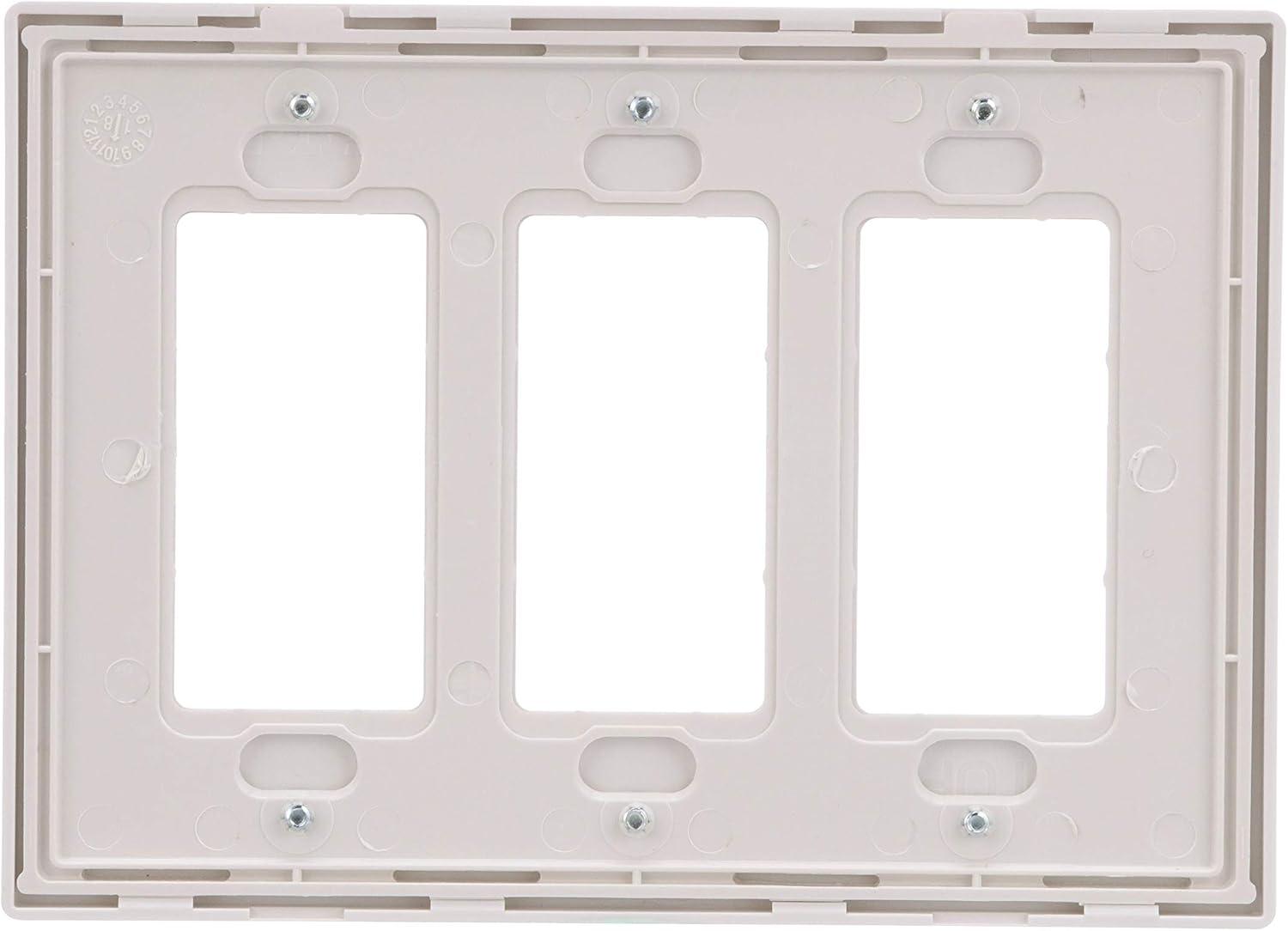 White Polycarbonate 3-Gang Screwless Wall Plate