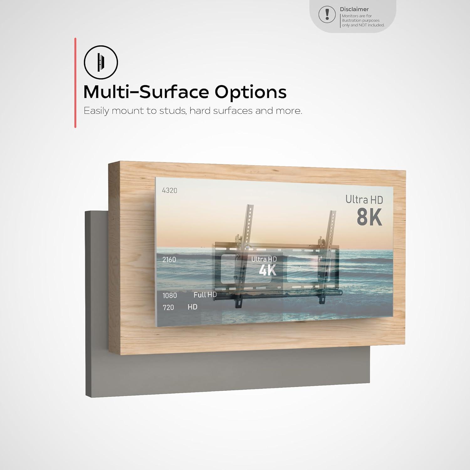 Mount-It Weatherproof TV Wall Mount | Lockable & Tilting 2.1 Low Profile Fits 37 - 80 In. Tvs