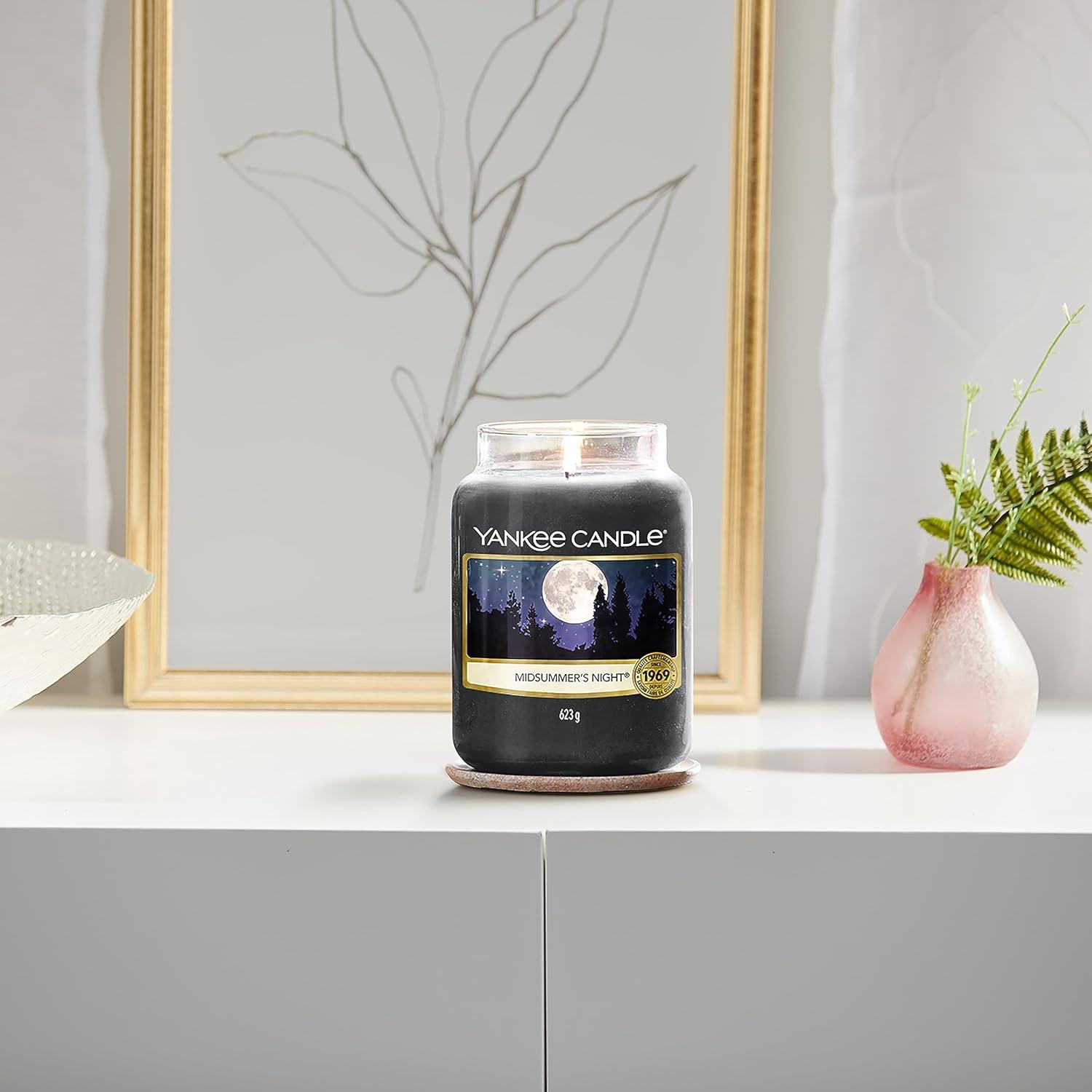 INKEDZ Candle MidSummer's Night Scented, Classic Large Single Wick Jar Candle, 22oz with Over 110 Hours of Burn Time, Ideal for Dinner Parties, Relaxing Saturdays, and Special Occasions