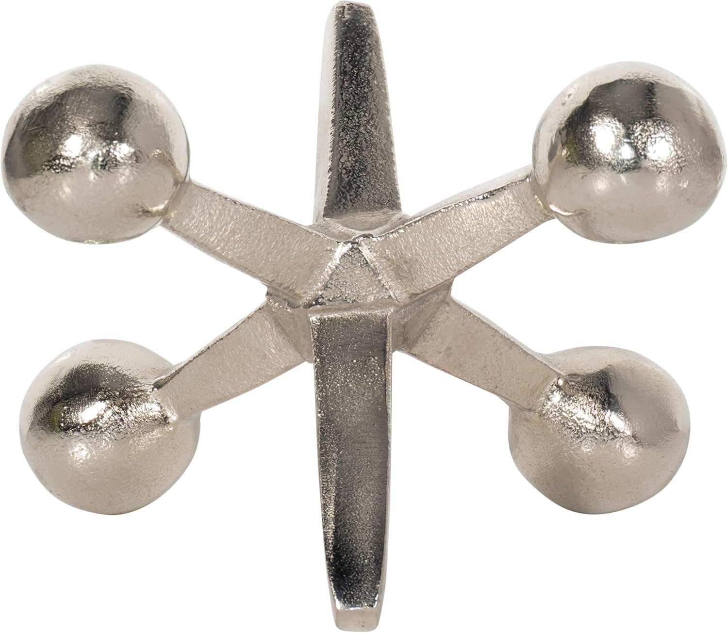 Sagebrook Home Creative Metal Jacks Sculpture for Room, Bedroom or Office Decor, Aluminum, Silver 7 L x 5 W x 5 H Inches