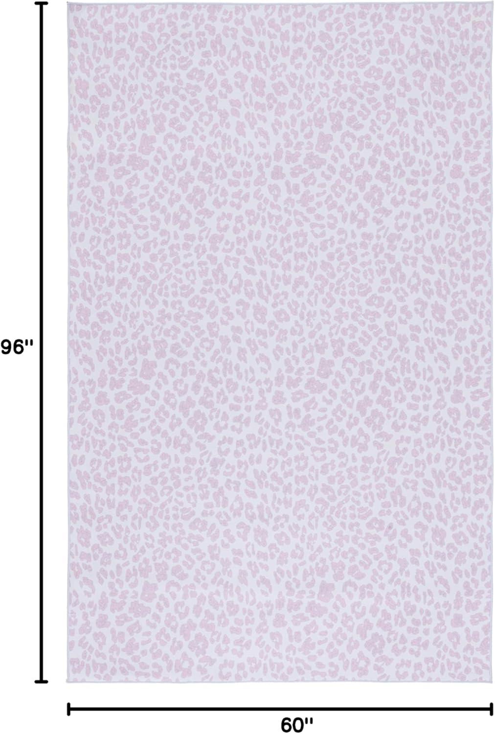 Faux Hide FAH505 Power Loomed Machine Washable Indoor Area Rug - Ivory/Pink - 5'x8' - Safavieh