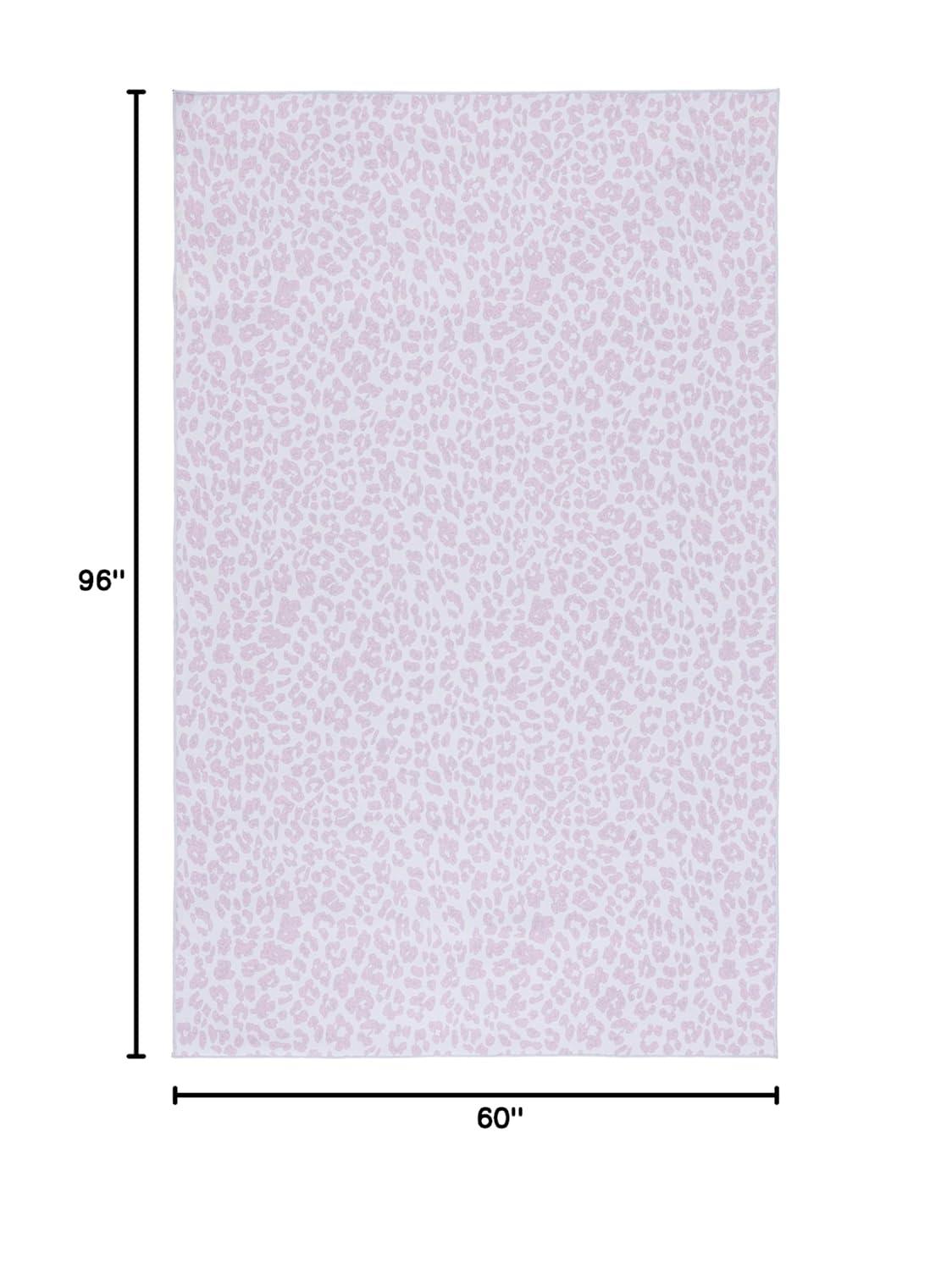 Faux Hide FAH505 Power Loomed Machine Washable Indoor Area Rug - Ivory/Pink - 5'x8' - Safavieh