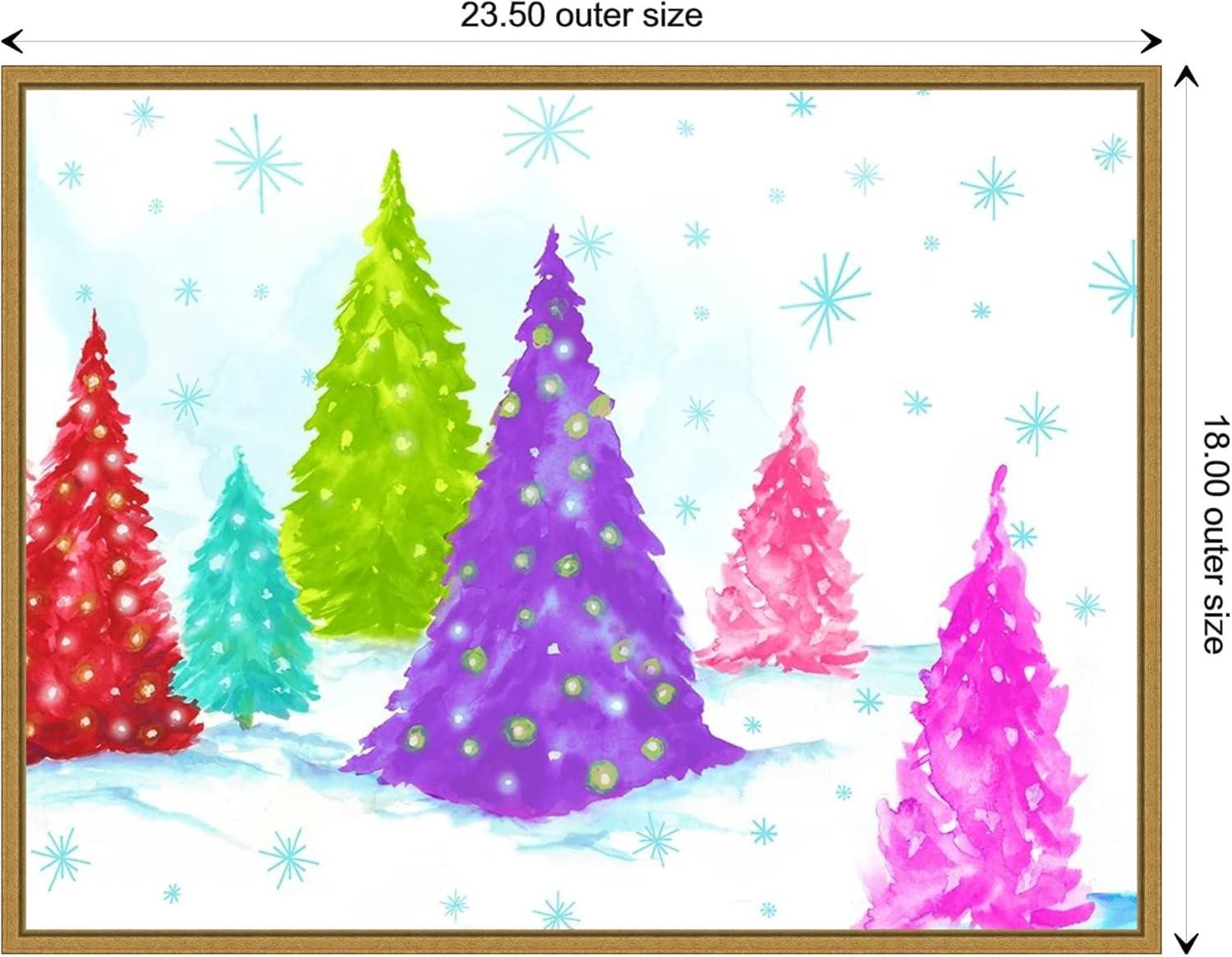 Amanti Art Magic Christmas Trees II by PI Studio Canvas Wall Art Print Framed 24 x 18-in.