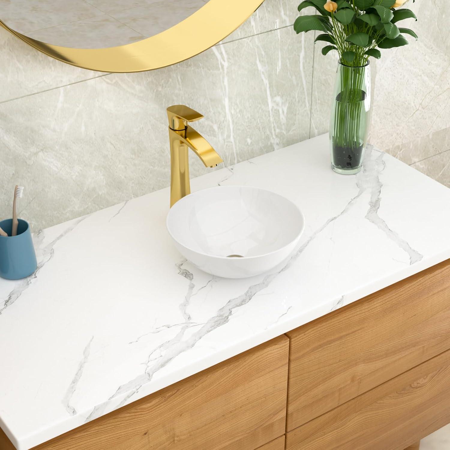 16" x 13" Oval Vessel Bathroom Sink White Bathroom Sink Ceramic Above Counter Sink Egg Shape Bowl