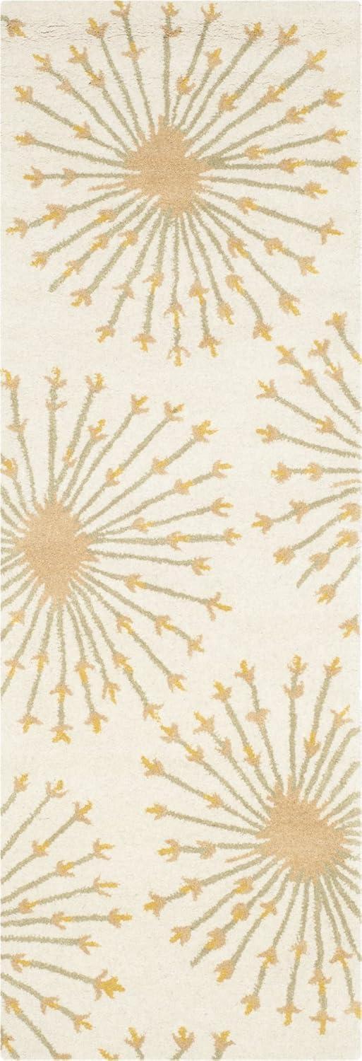 SAFAVIEH Bella Owen Fire Burst Wool Area Rug, Beige/Gold, 8' x 10'