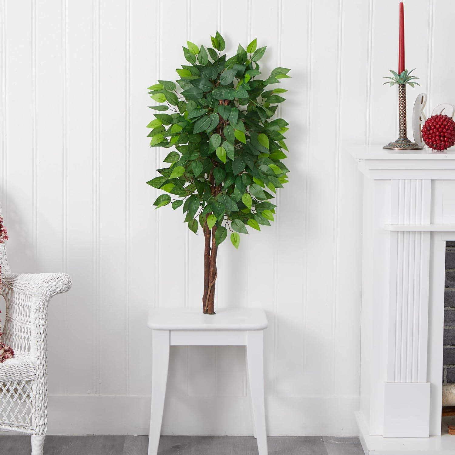 Nearly Natural 3ft. Artificial Double Trunk Ficus Tree (No Pot)