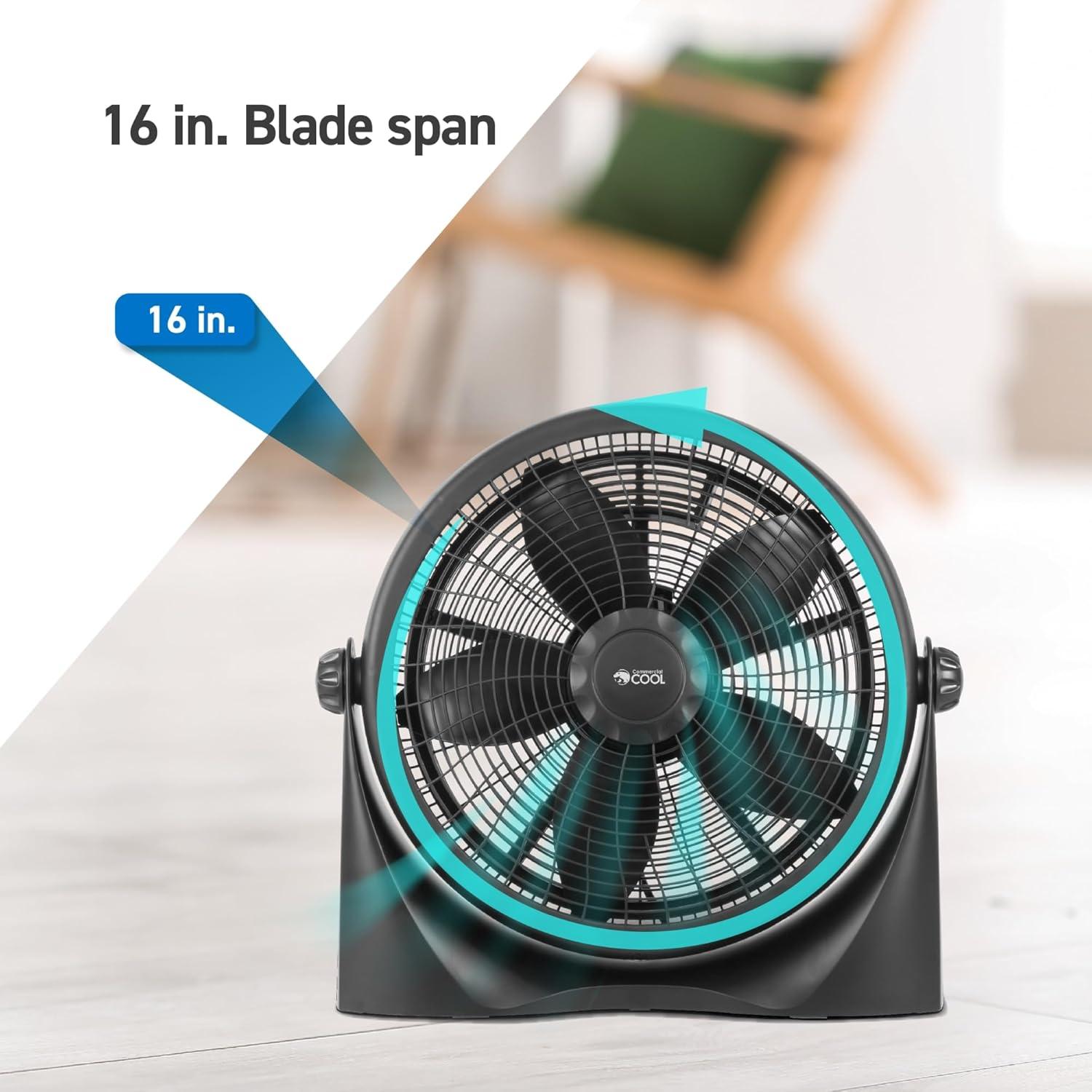 Commercial Cool Floor Fan For Home, Garage, Bedroom, Or Office, Cooling Fan For Floor With 3 Fan Settings, Quiet Floor Fan With Adjustable Tilt Angle And Sturdy Base