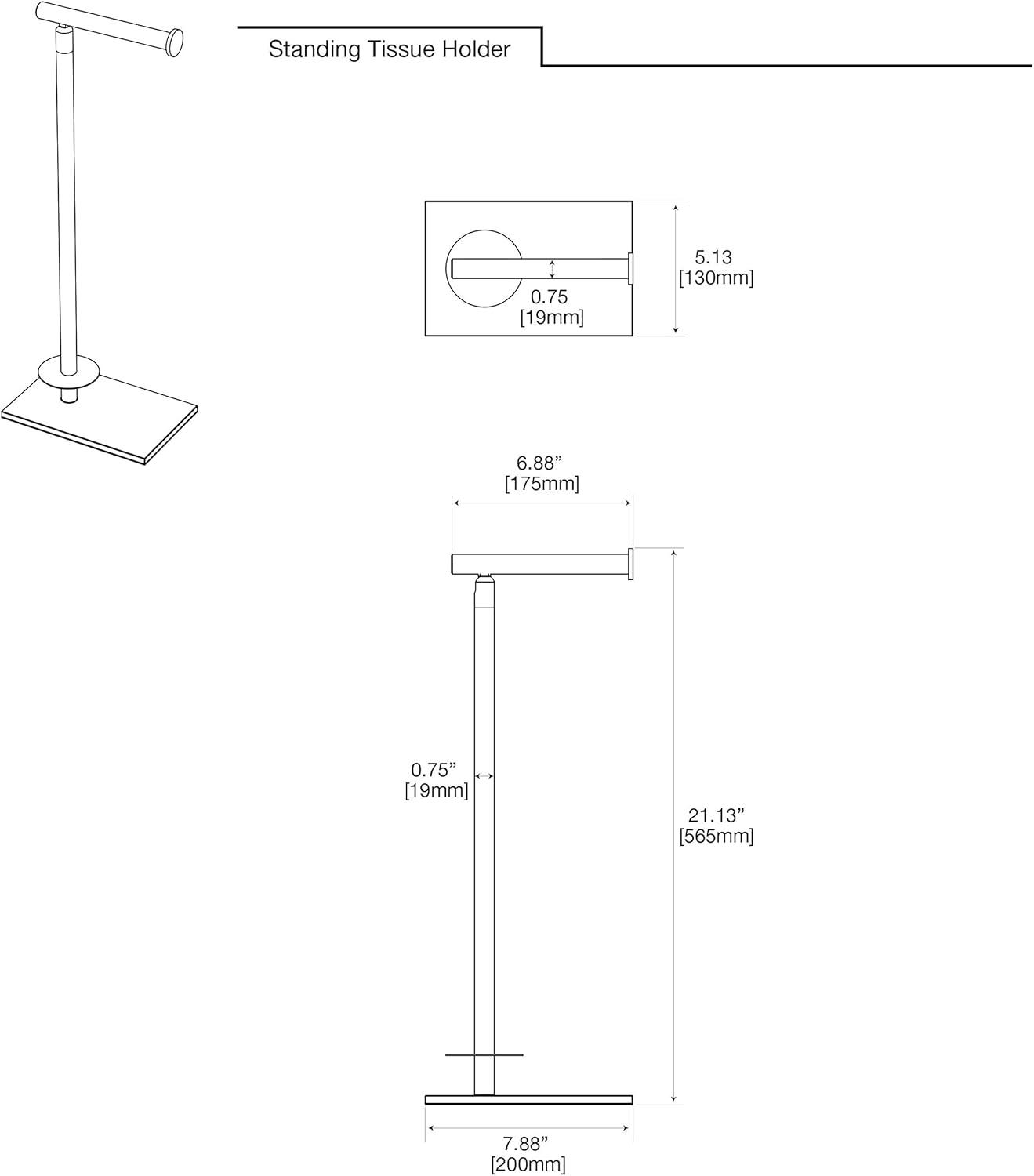 Chrome Freestanding Toilet Paper Holder with Storage