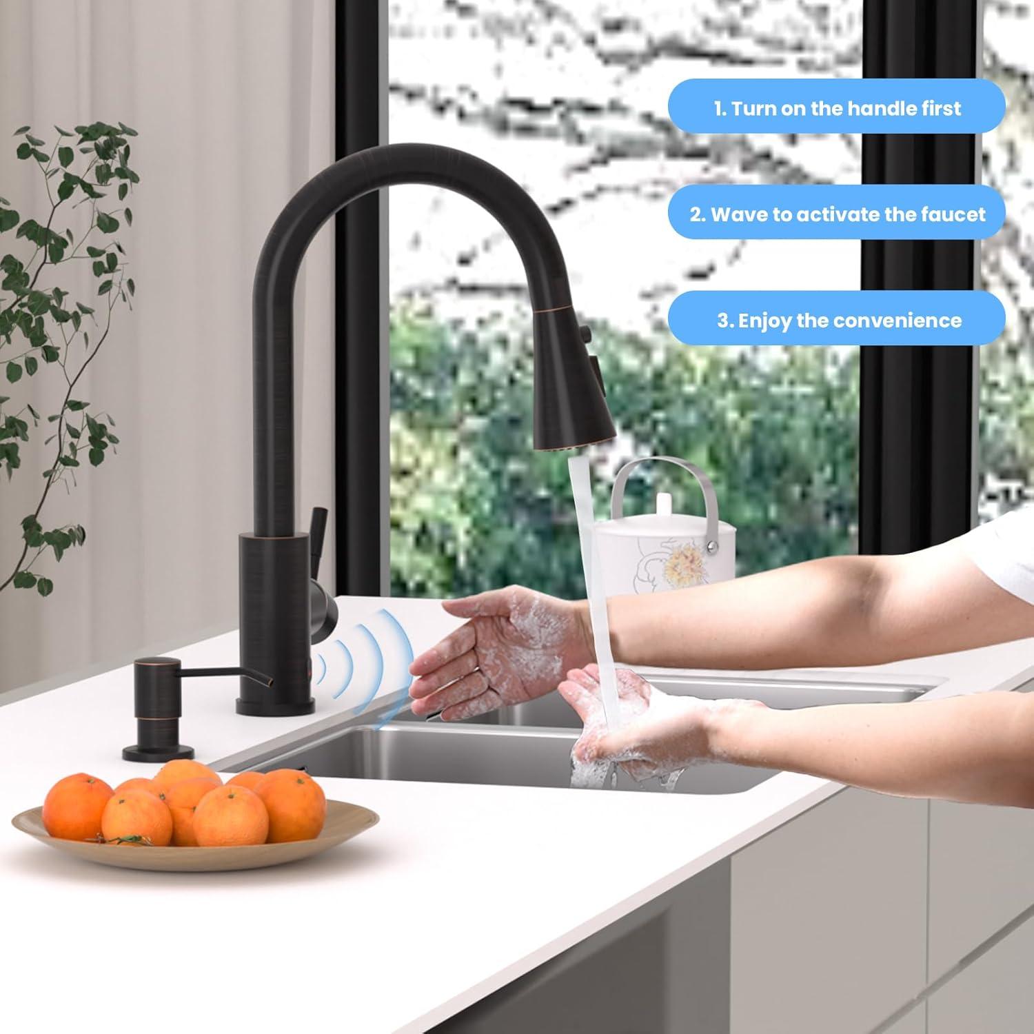 ARCORA ARCORA Stainless Steel  Single Handle Pull-Down Sprayer Kitchen Faucet Set with Touchless Sensor AR7100301RB-DC