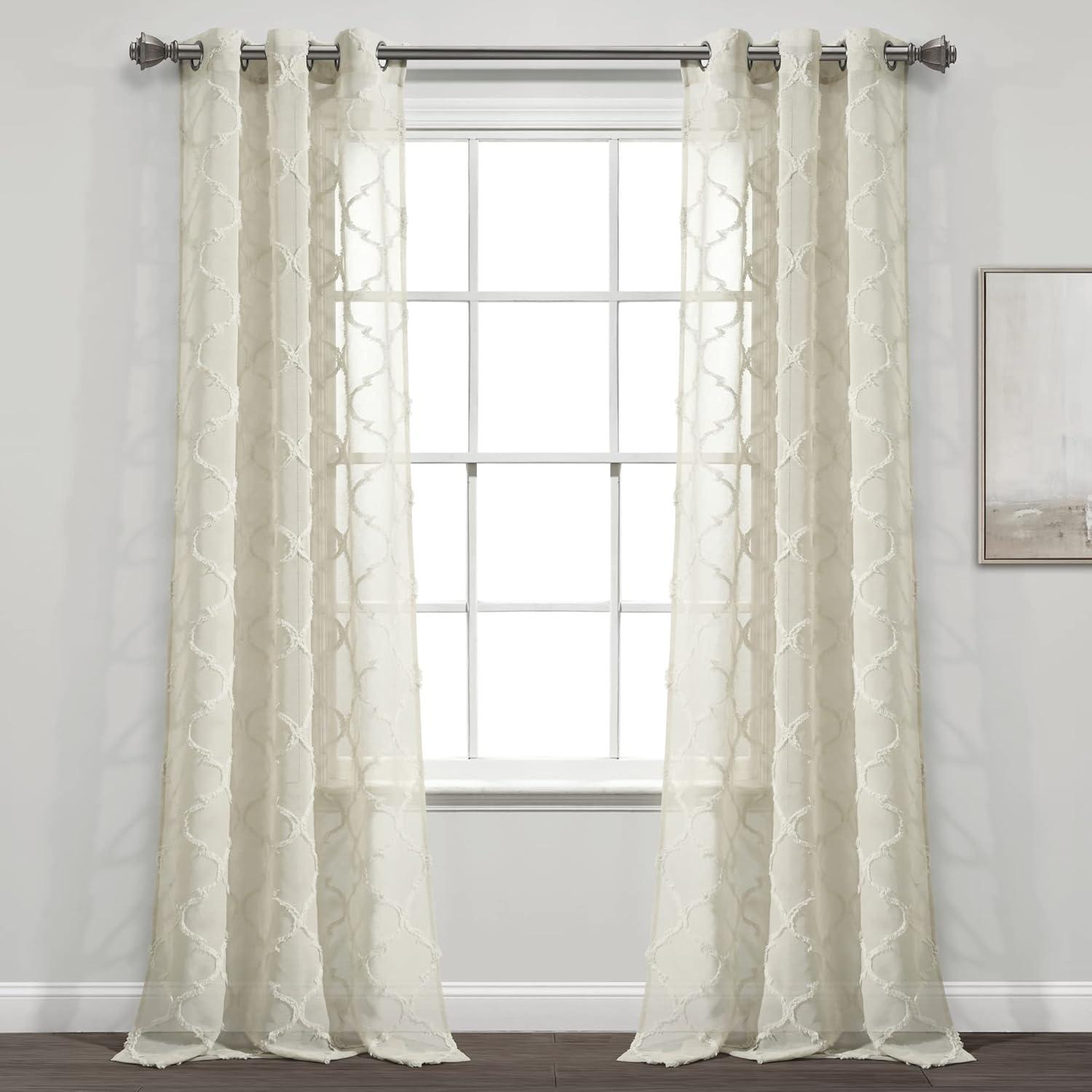 Lush Decor Avon Trellis Sheer Trellis Sheer Curtain Panels (Set of 2)