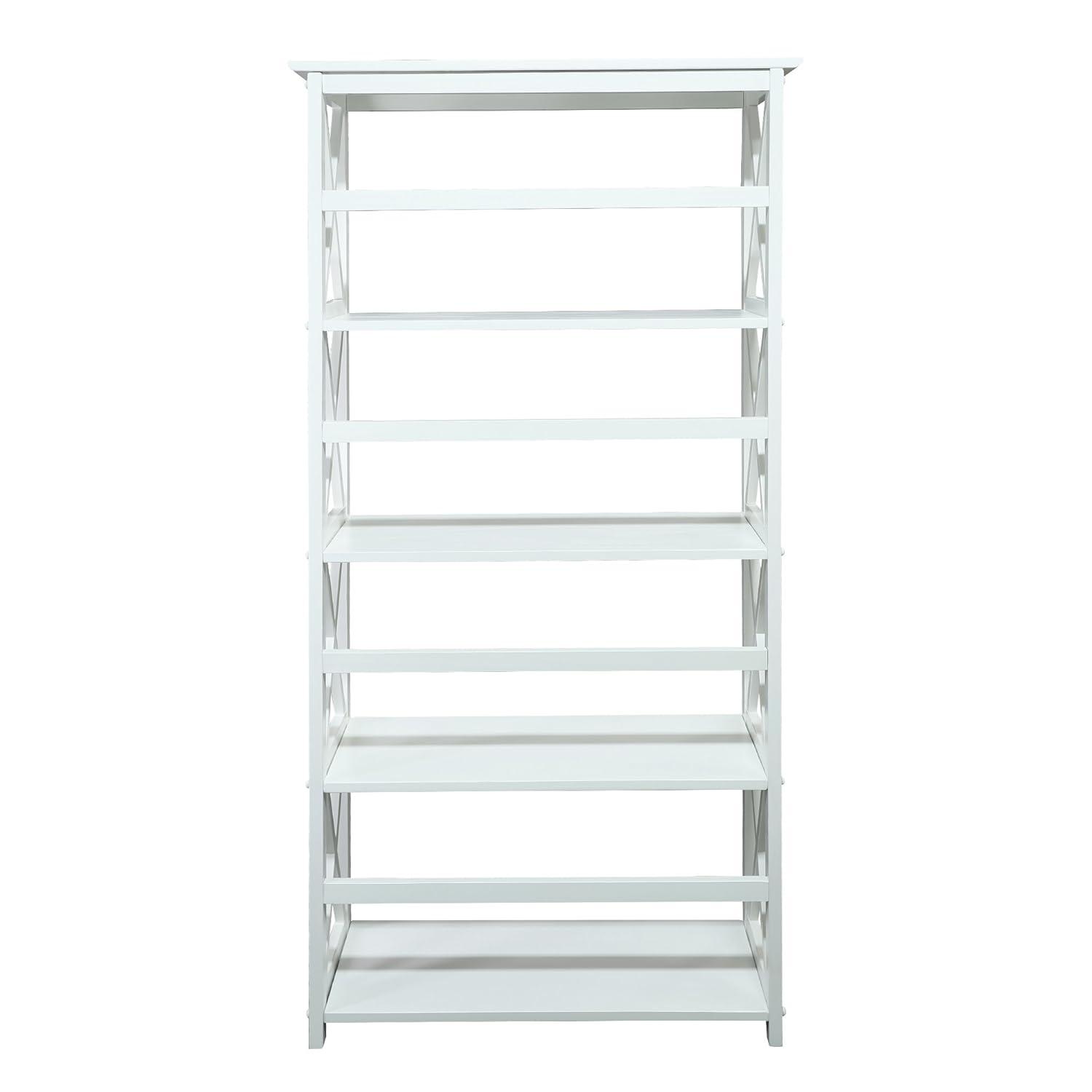 Casual Home Montego Shelf Bookcase-Color:White,Size:5-Shelf