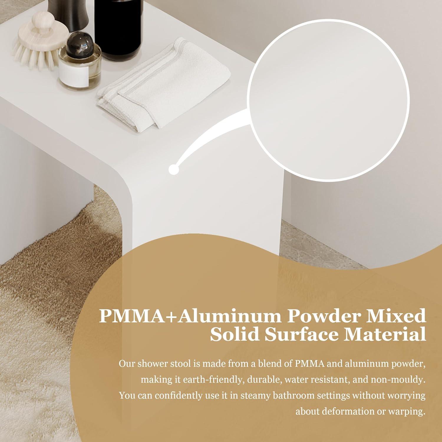 Casainc Riverside Freestanding Solid Surface Bathroom Shower Stool