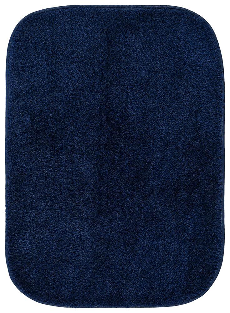 2pc Traditional Nylon Washable Bathroom Rug Set Navy - Garland Rug: Machine Made, Latex Backing, Tufted Bath Mats Set