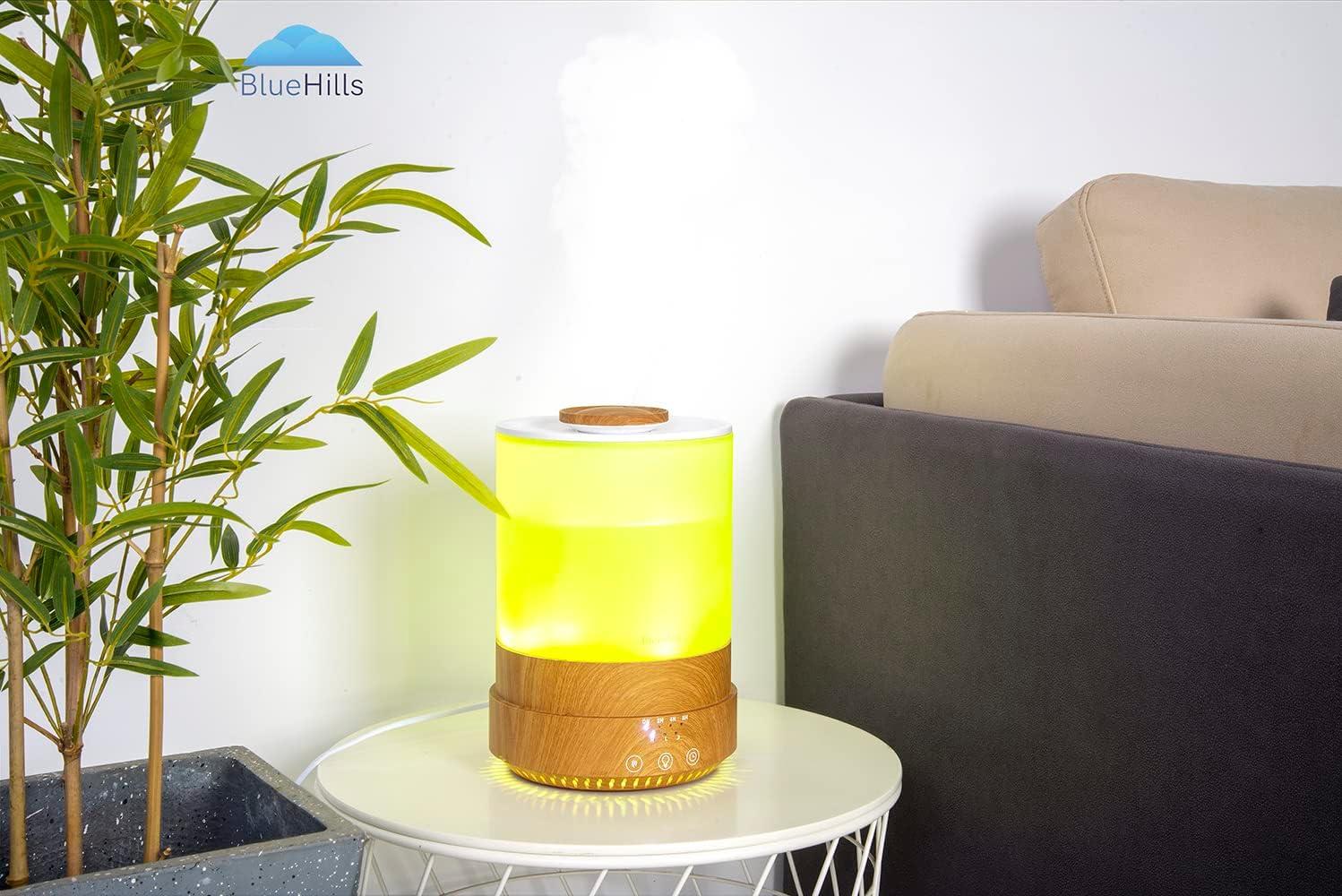 BlueHills Premium 2500 ml XL Essential Oil Diffusers for Large Room Aromatherapy fragrance Diffuser Humidifier Combo High Mist Large air Diffuser for Essential Oils for Home Light Wood Grain F005