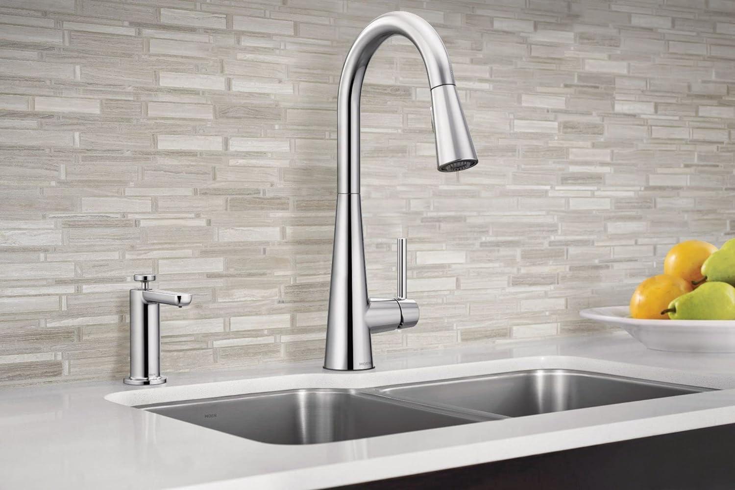 Sleek Pull Down Single Handle Kitchen Faucet with Power Boost Technology and Duralock