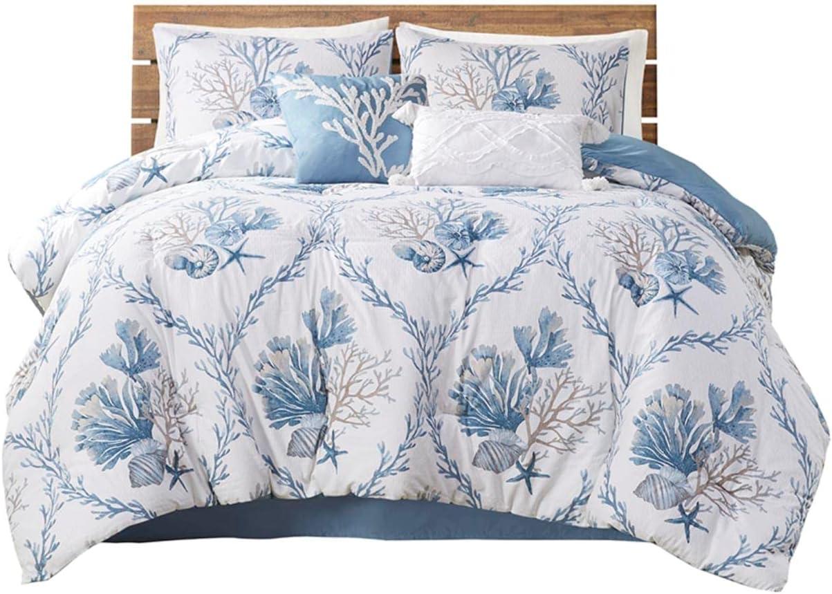 Pismo Beach 6 Piece Oversized Cotton Comforter Set with Throw Pillows