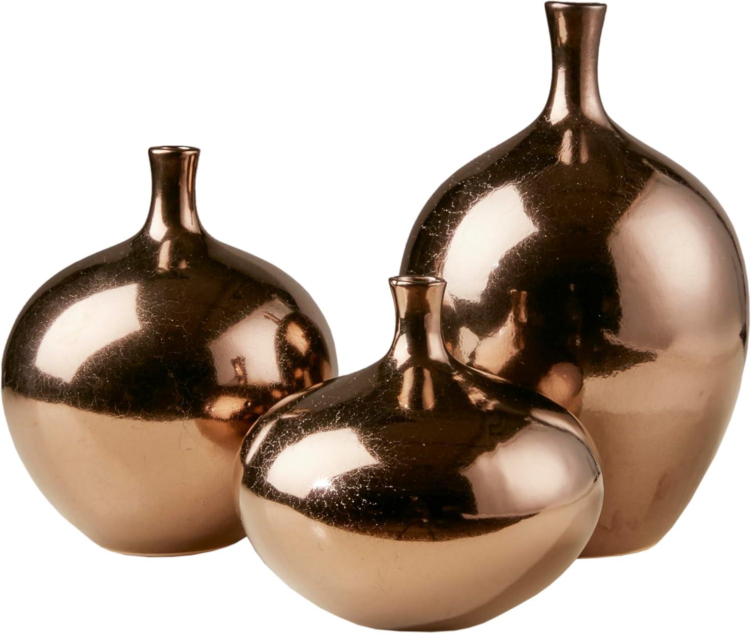 Ansen Mirrored Ceramic Decorative Vases 3-piece set