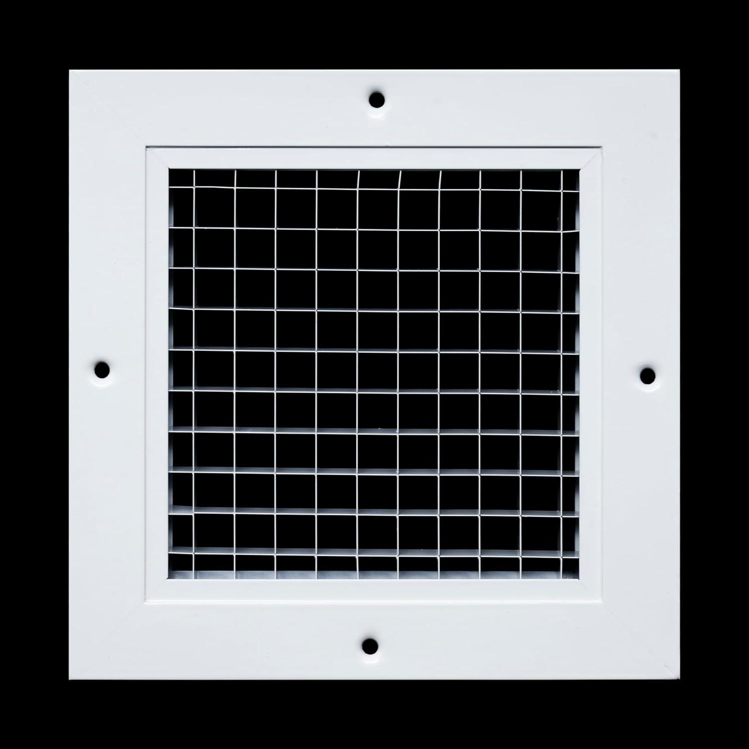 Fits 6x6 Duct Opening | Aluminum Eggcrate Return Air Grille | Low Noise & High Air Flow, Rust Proof Vent Cover Grill for Sidewall & Ceiling | White | Outer Dimensions: 7.75" X 7.75"