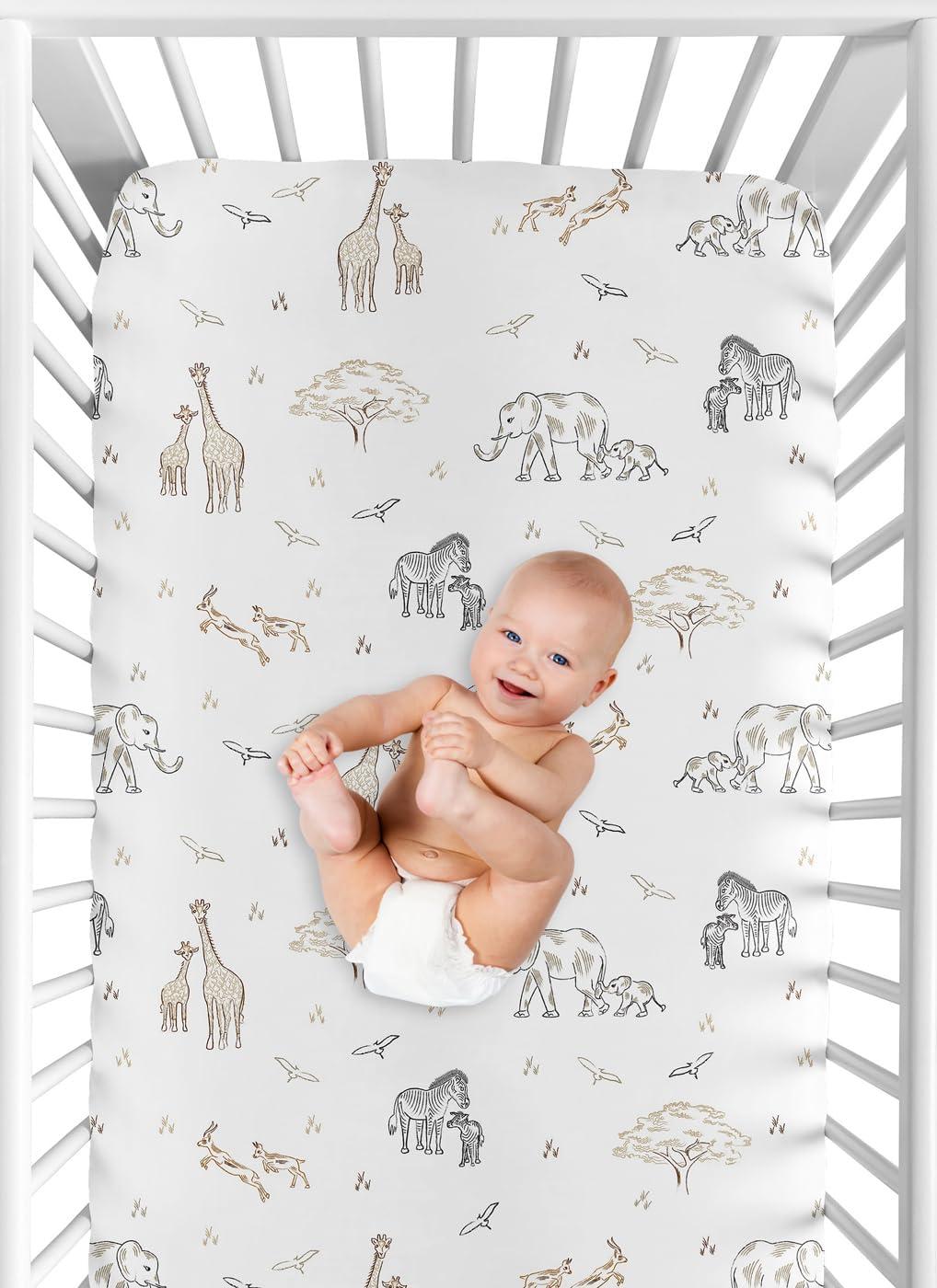 Sweet Jojo Designs Serengeti Animals Fitted Crib Sheet