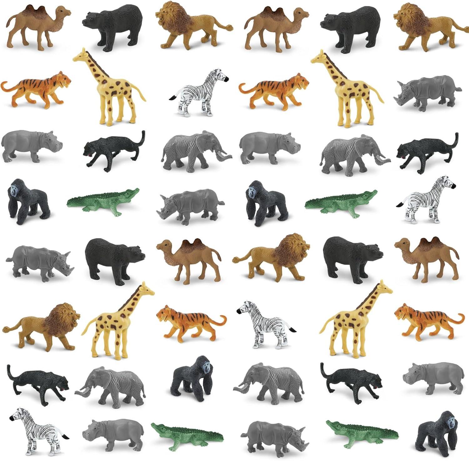Safari Ltd. Wild Bulk Bag - 48 Jungle & Savanna Animal Figurines - Toy Set for Boys, Girls & Kids Ages 3+