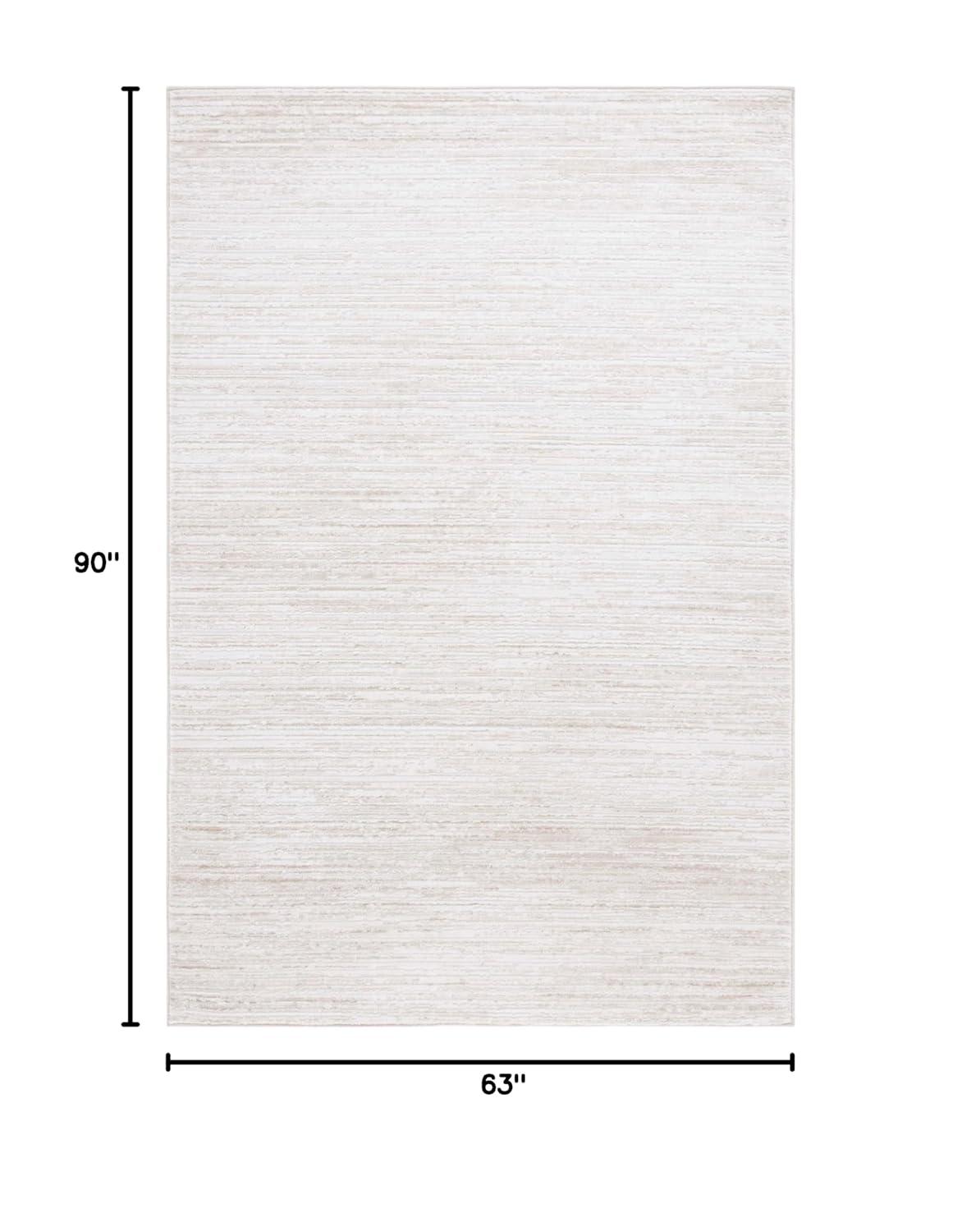 SAFAVIEH Hanna Trinity Striped Area Rug, Ivory/Beige, 5'3" x 7'6"