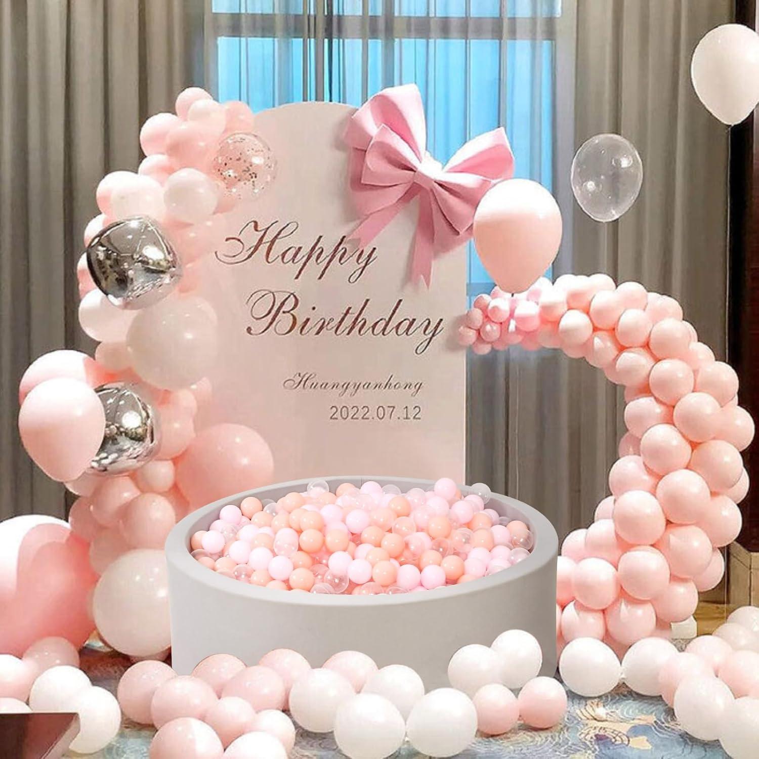 Anvazise 100Pcs Ball Pit Balls Thickened Eco-friendly Smooth Reusable Bite-resistant Hand-on Ability PE Material Macaron Color Pit Balls Kindergarten Toy