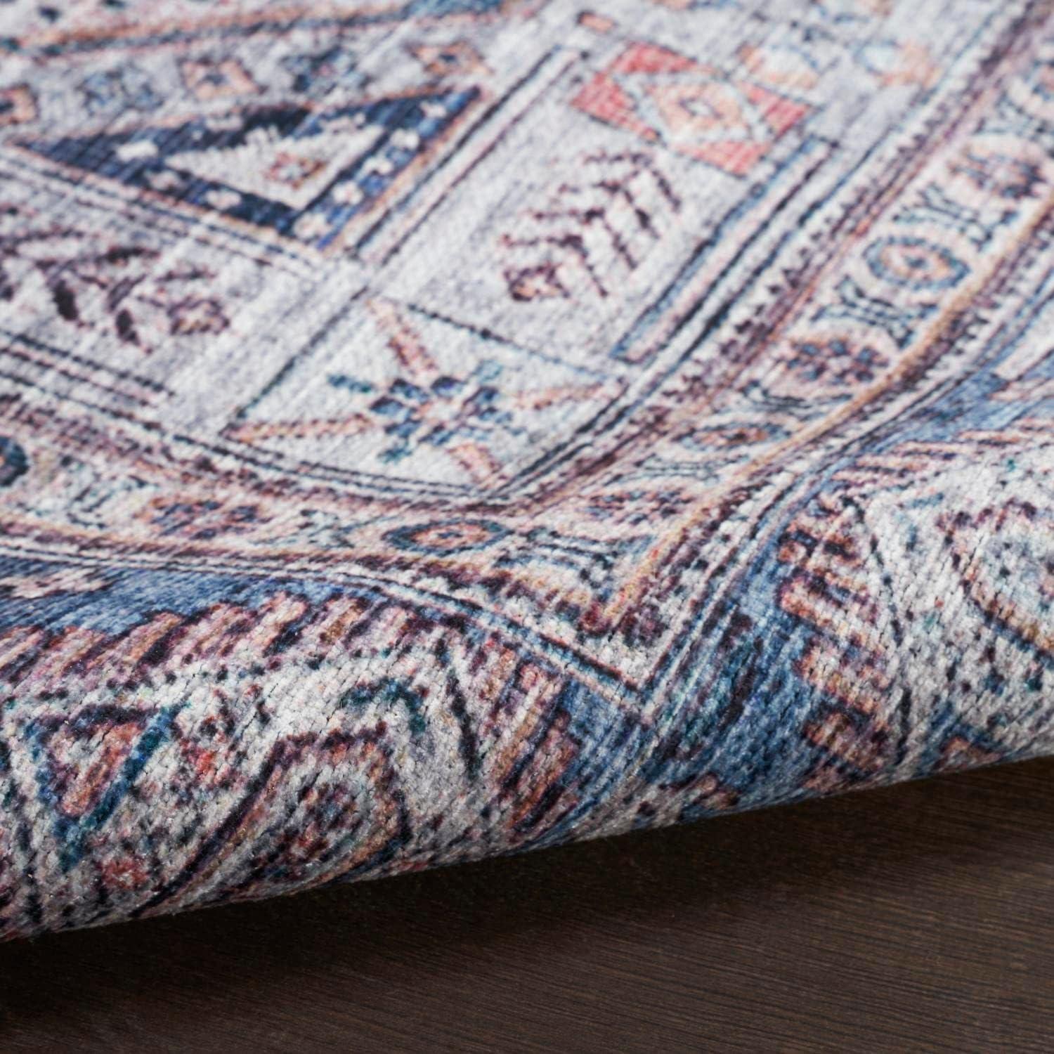 Nourison Washable Brilliance 7'10" x 9'10" Blue/Multi Vintage Indoor Rug