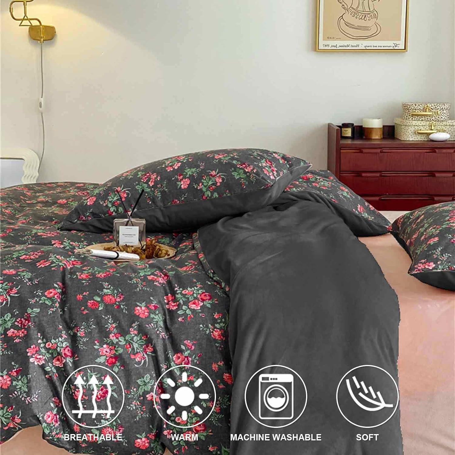 Nanko Bedding Duvet Cover Set Queen, 3 Pieces – 800-Thread Floral Microfiber Down Comforter Quilt Cover Zipper & Tie for Women & Men’s Bedroom, Luxury Guestroom Decor -Teal