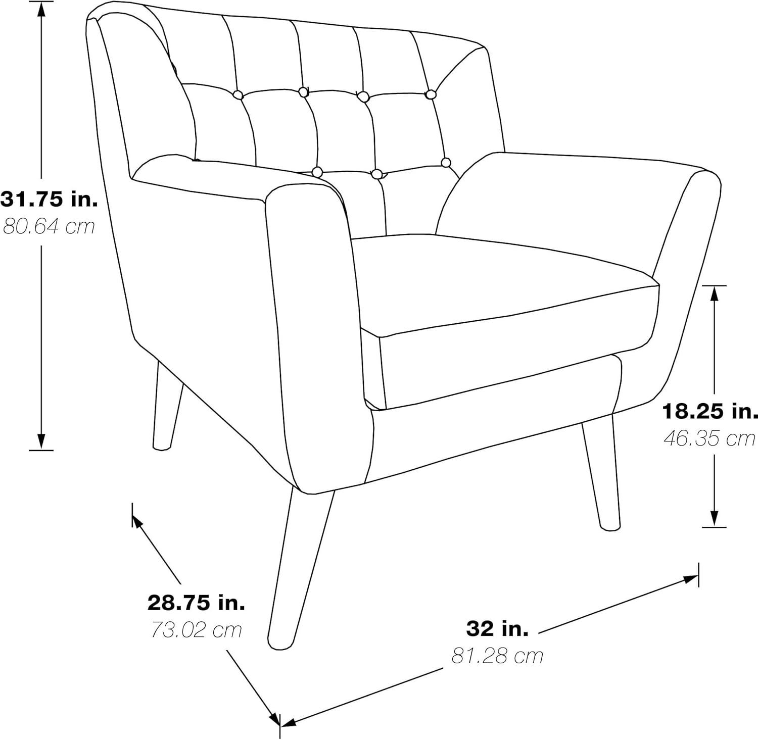 OSP Home Furnishings Mill Lane Chair in Green Fabric with Coffee Legs