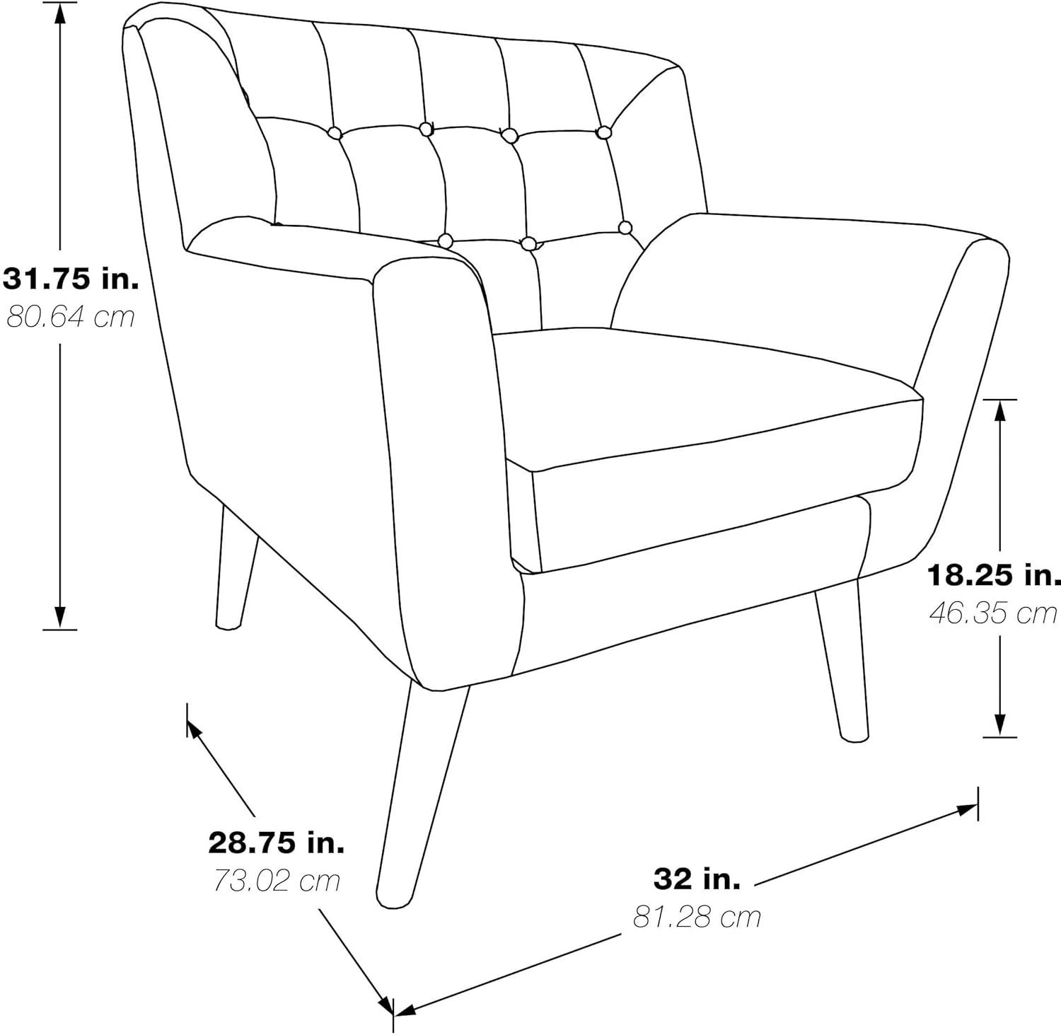 Mill Lane Chair with Coffee Legs Green - OSP Home Furnishings: Upholstered Polyester, Mid-Century Modern