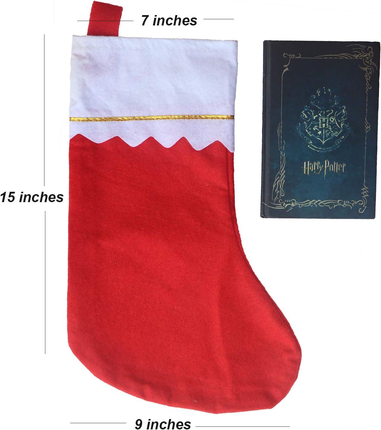 15-Inch Red and White Christmas Stockings with Gold Trim, Set of 12