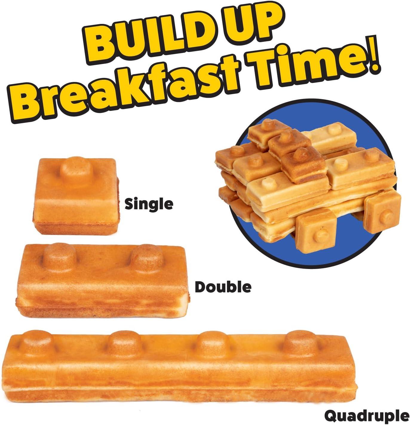 Waffle Wow! Building Brick Electric Waffle Maker- Cook Fun, Buildable Waffles in Minutes - Build Houses, Cars & More!