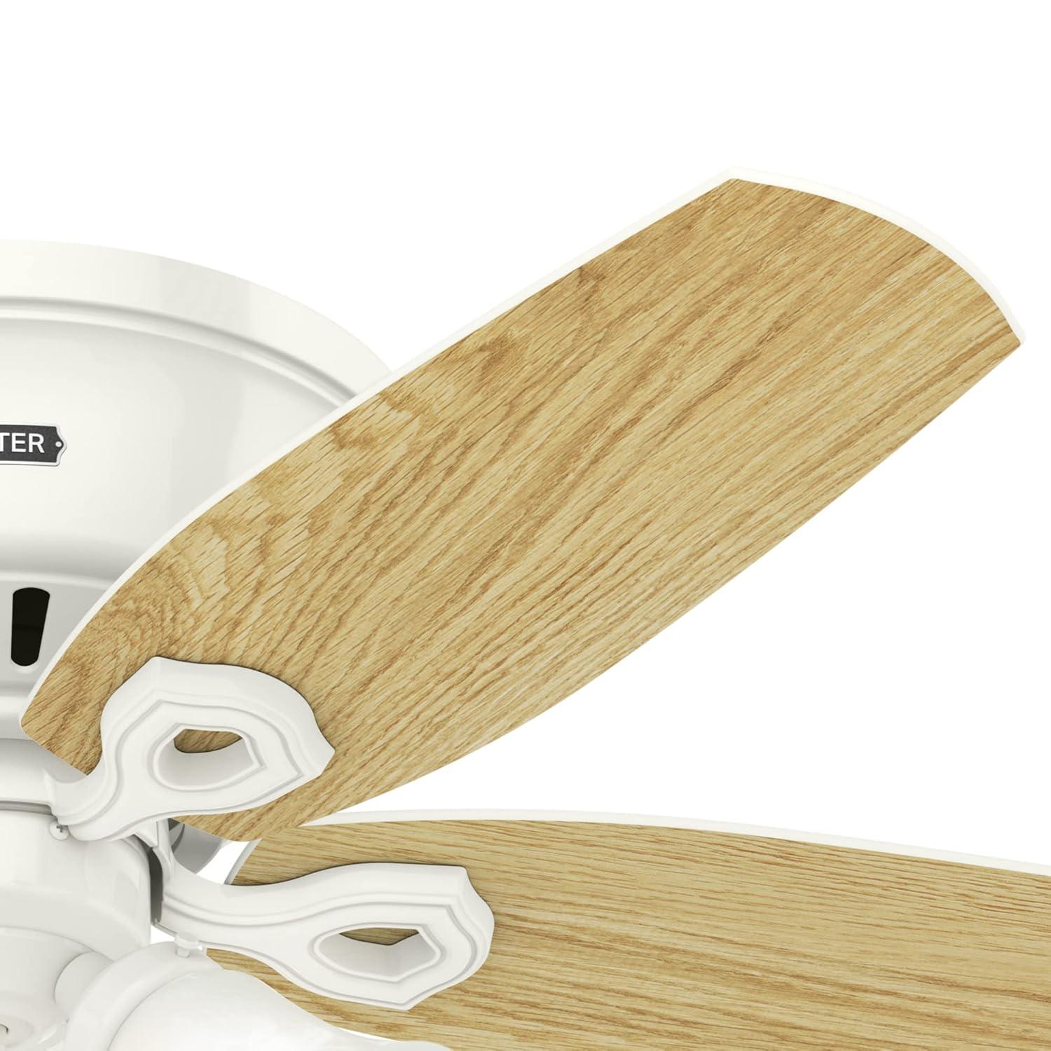 42" Builder Low Profile Ceiling Fan (Includes LED Light Bulb) White - Hunter Fan: 5-Blade, Reversible Motor, Flush Mount