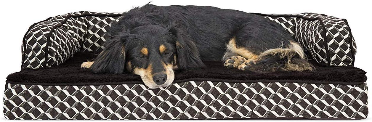 FurHaven Plush & Diamond Décor Comfy Couch Pet Bed