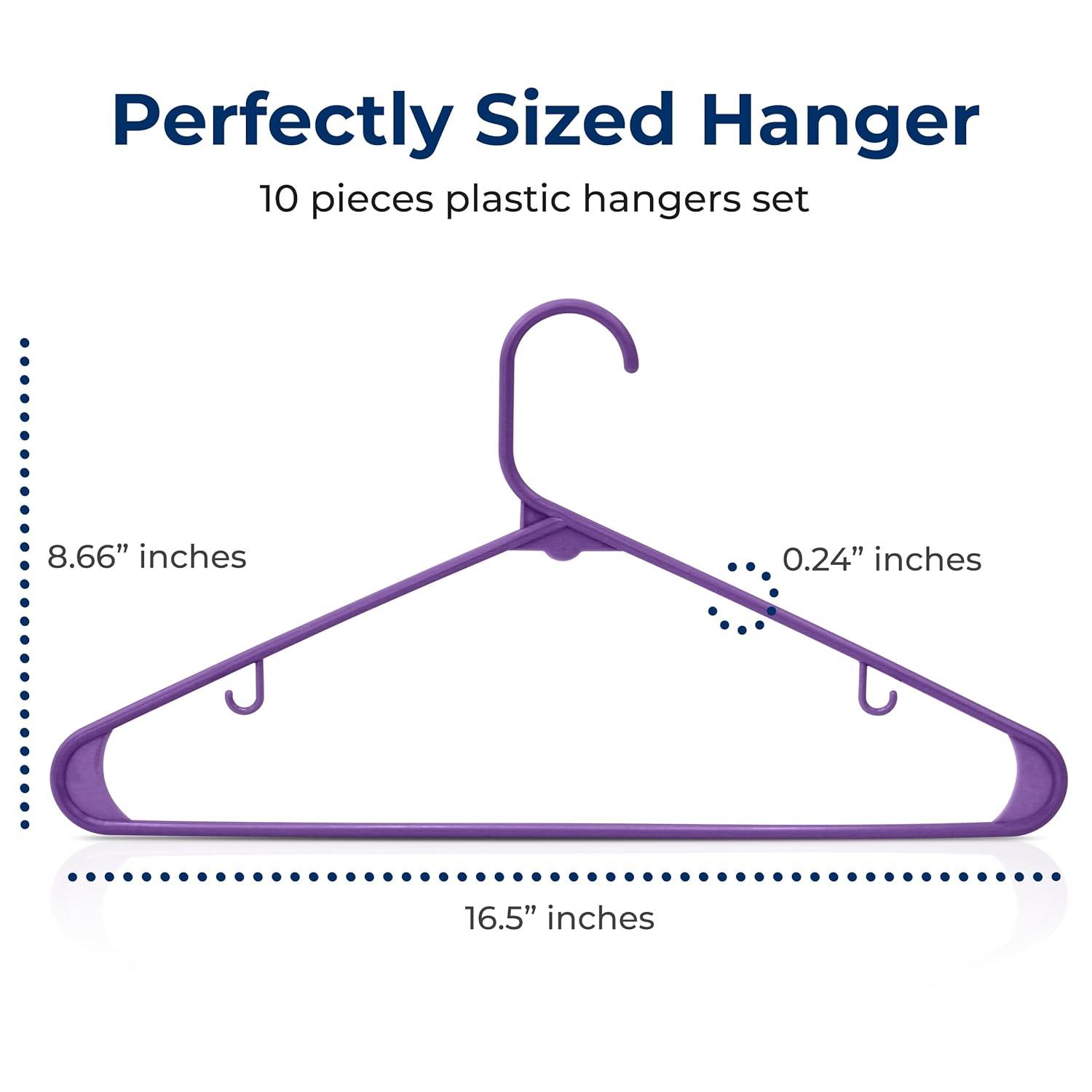 Rebrilliant Rebrilliant Plastic Hangers - Space Saving Heavy Duty Slim Suit Clothes Hanger Set With 360 Degree Swivel Metal Hook, Can Hold Up To 10 Lbs. For Coats, Jackets, Pants & Dress