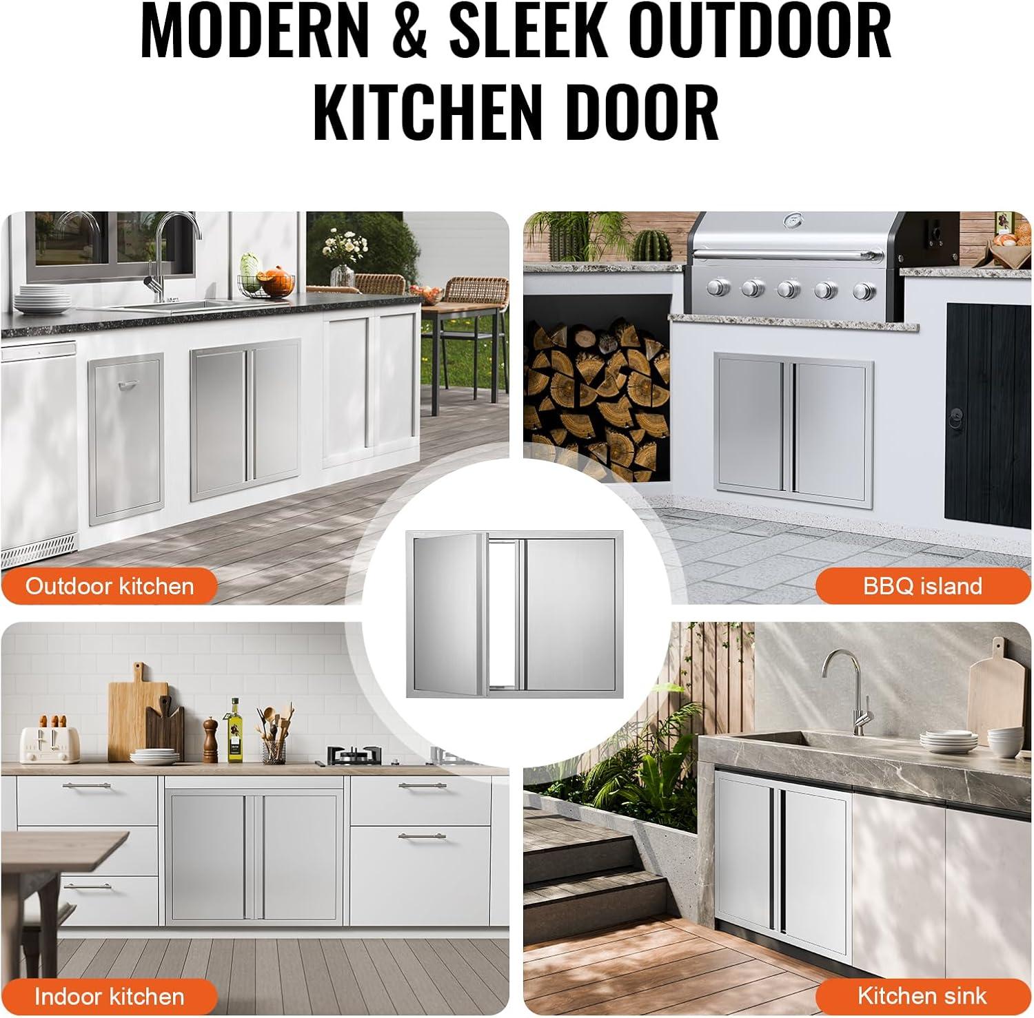 VEVOR 31x24 Inch BBQ Island Access Door Outdoor Kitchen Door Stainless Steel