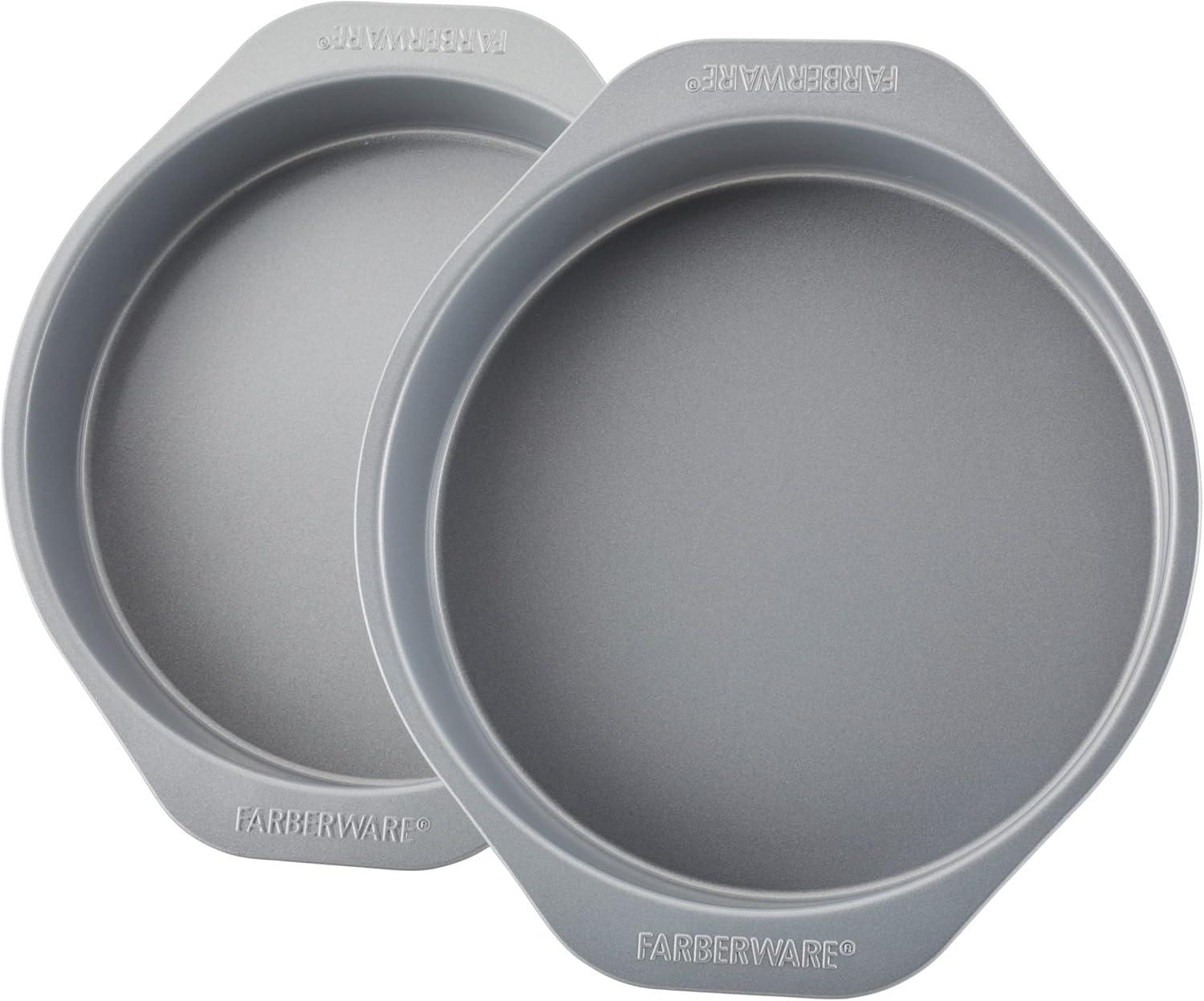 Gray Nonstick Insulated Round Cake Pan Set, 8-Inch, 2-Piece