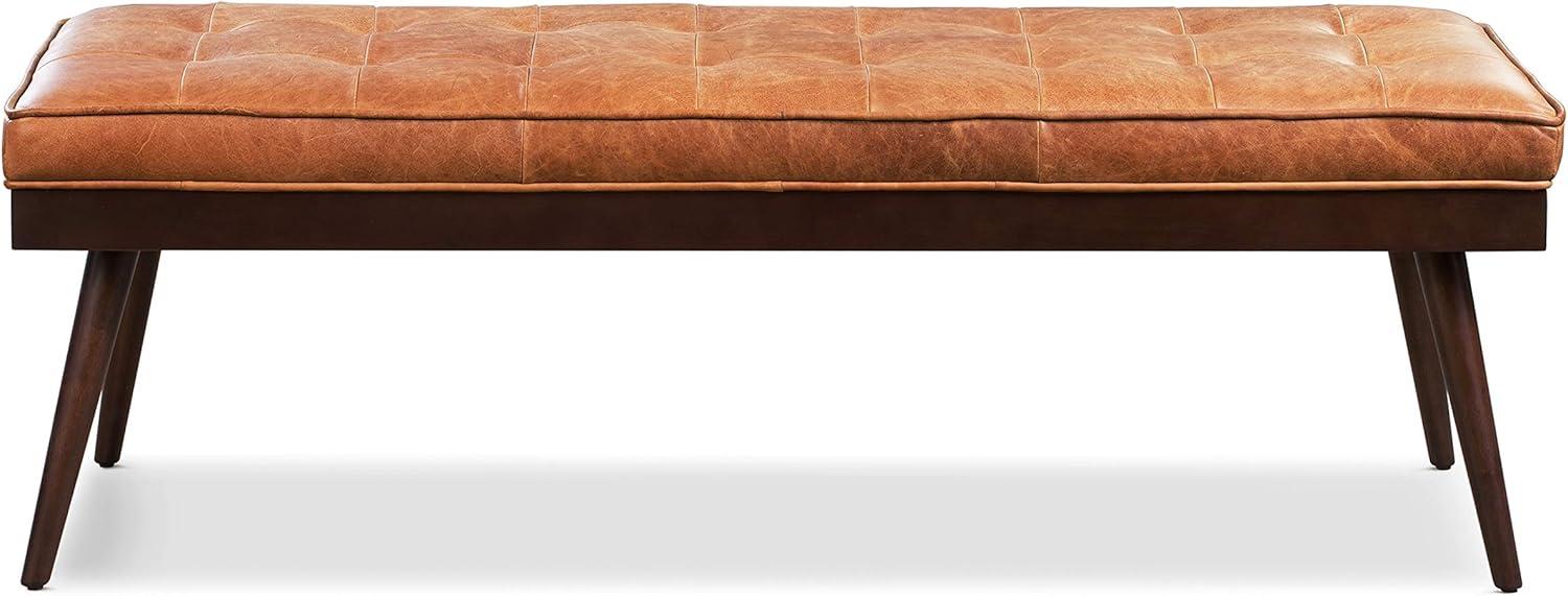 Athan Full-Grain Italian Genuine Leather Bench