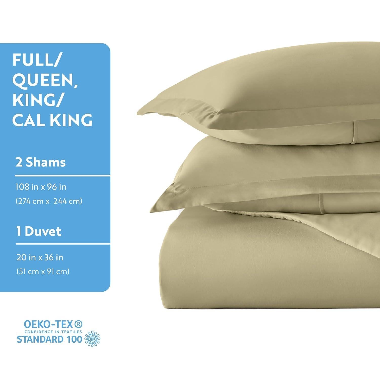 Sage Green Microfiber Twin Duvet Cover Set with Pillow Shams