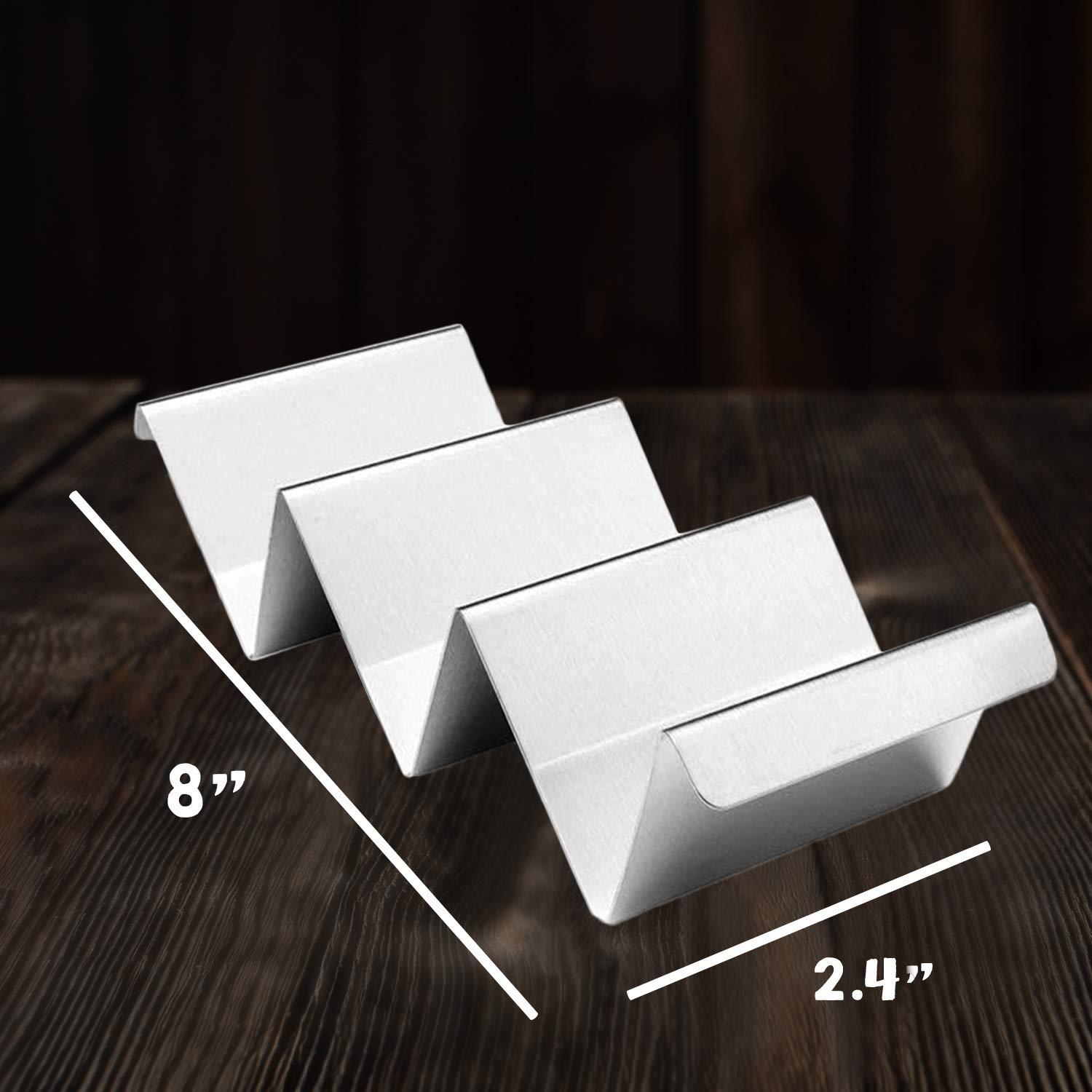 Polished Stainless Steel Rectangular Taco Holder Set of 4