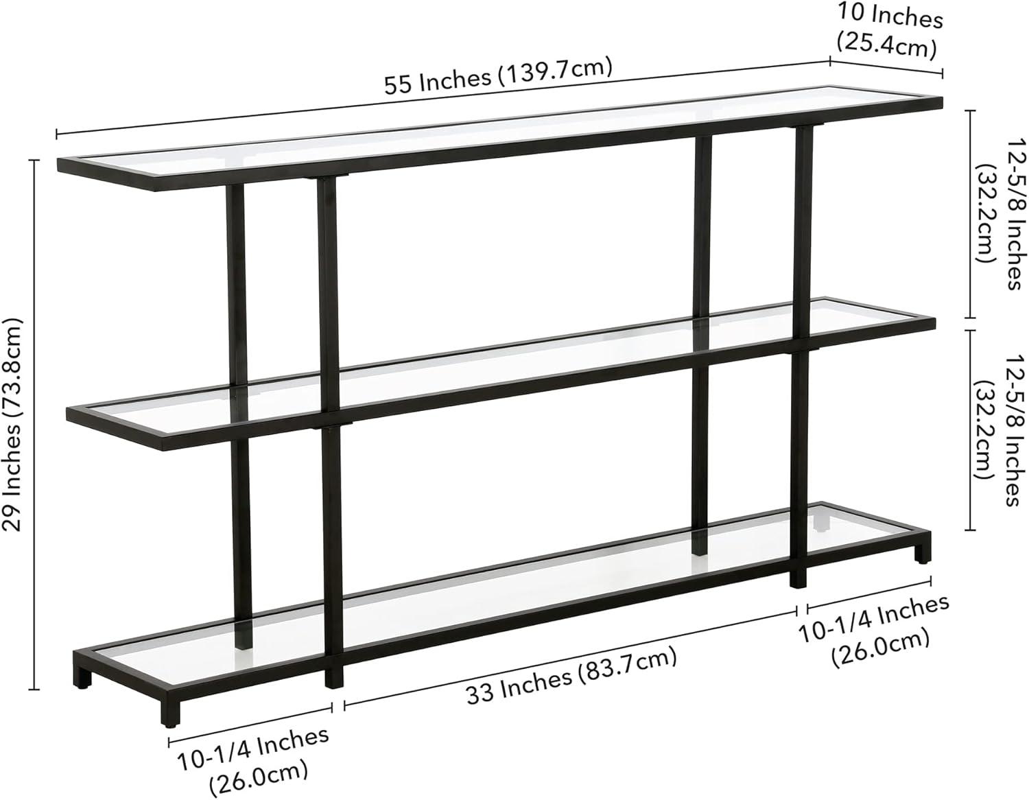 55 in. Black Bronze Console Table - Henn&Hart