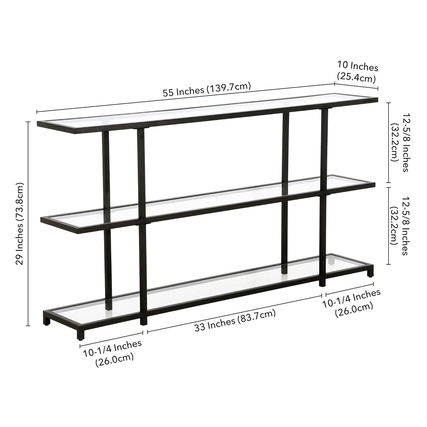 55 in. Black Bronze Console Table - Henn&Hart
