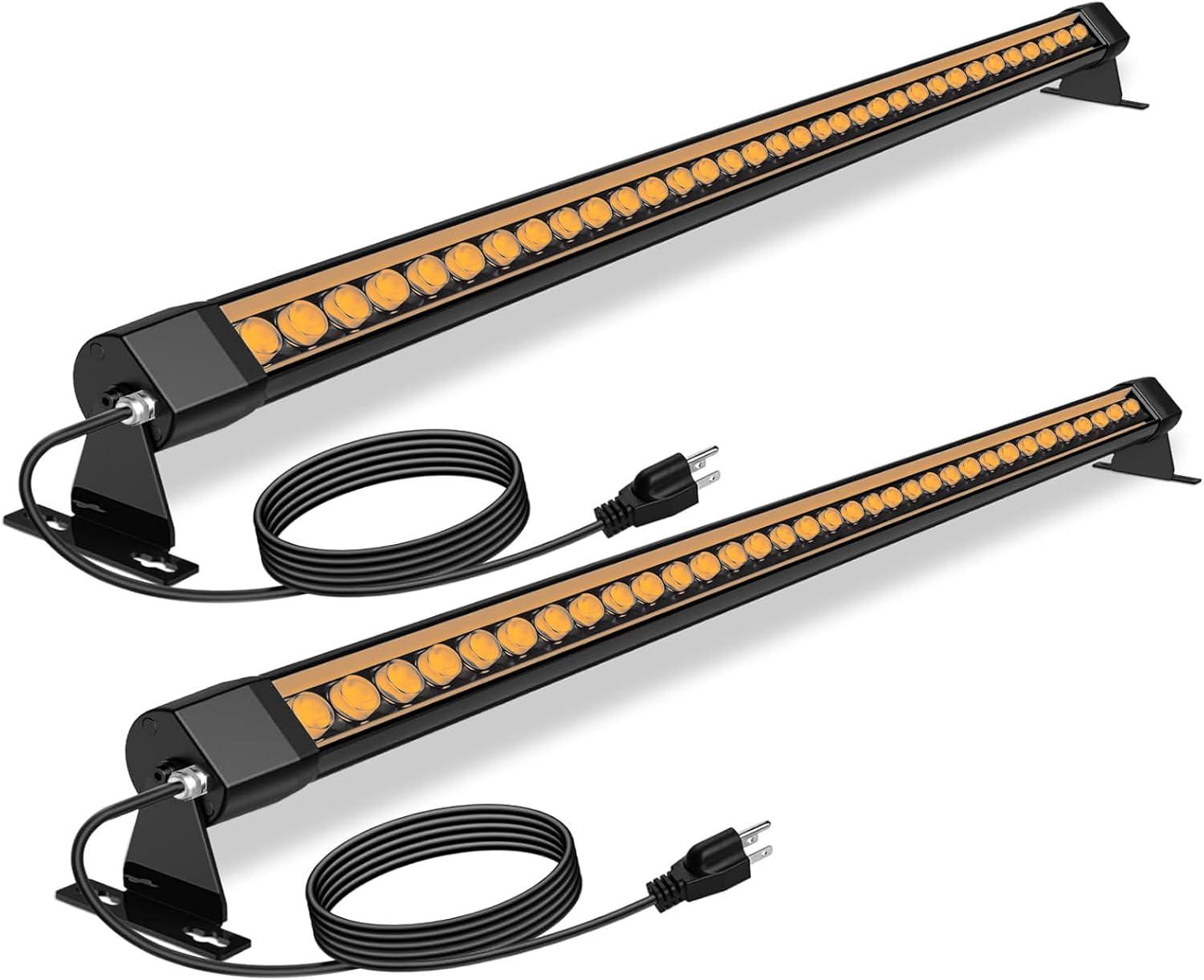 36W LED Wall Washer Light, 2FT 2700K Warm White Outdoor Wall Washer Lights, 120V Waterproof IP67 LED Light Bar for Outdoor, Plug-in (2 Pack)