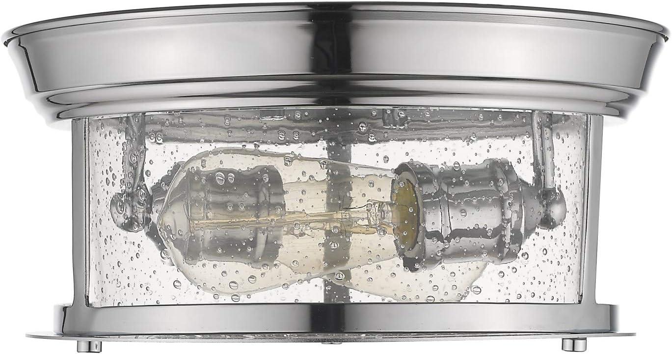 Sonna 11" Brushed Nickel Flush Mount Light with Clear Glass Shade