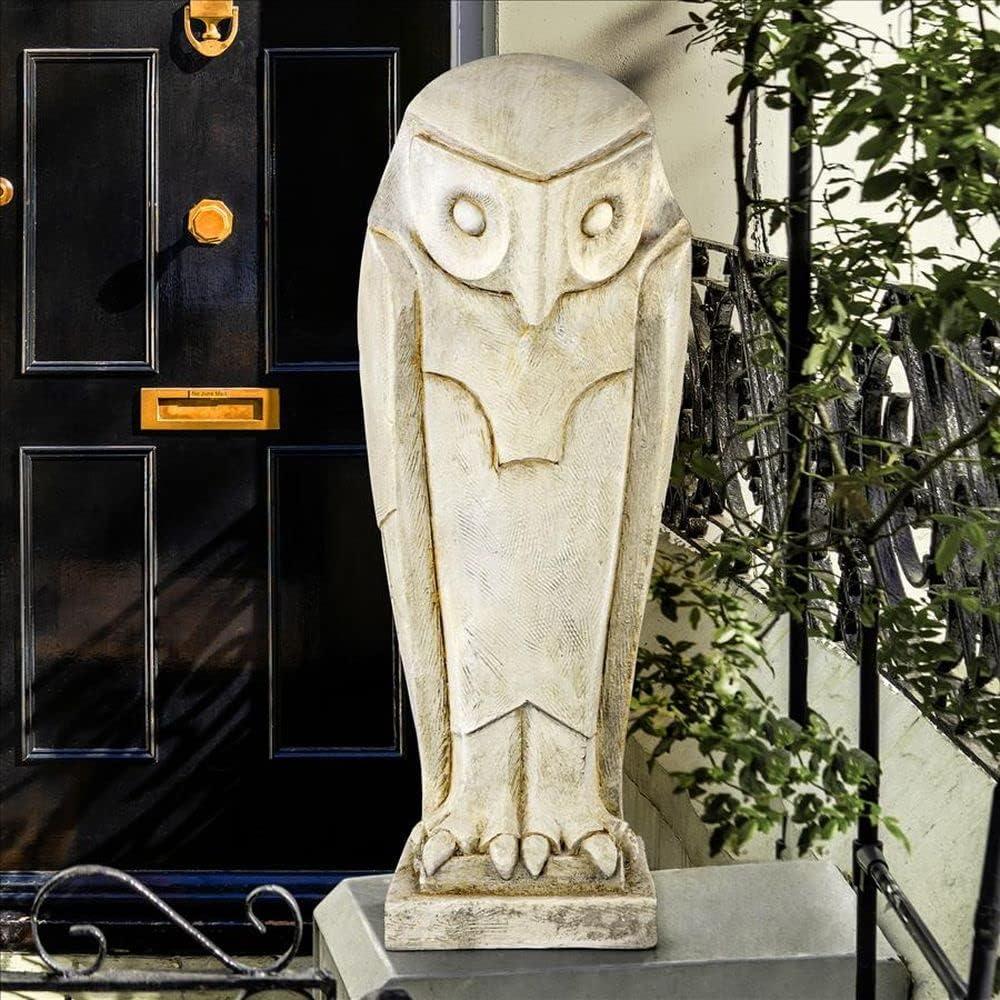 Polar Owl Sentinel Art Deco Garden Statue